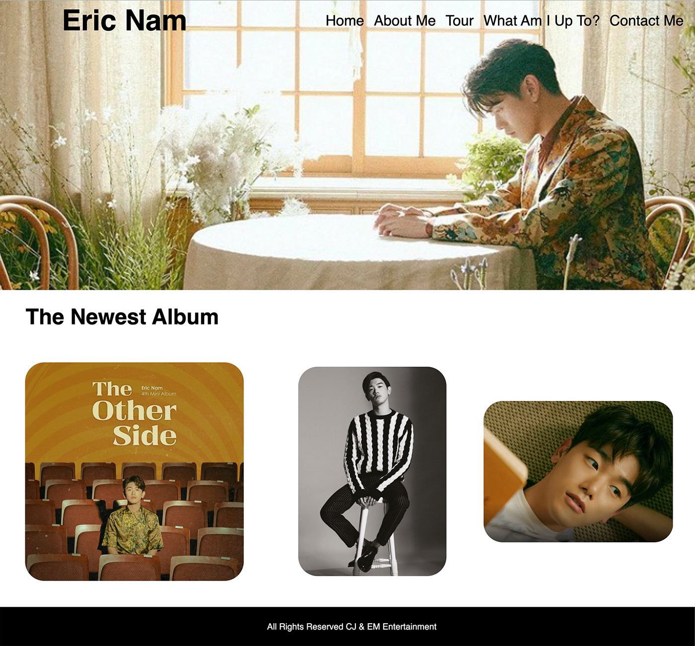css graphic design  HTML Web Design  Website Design Eric Nam music Music Website Website