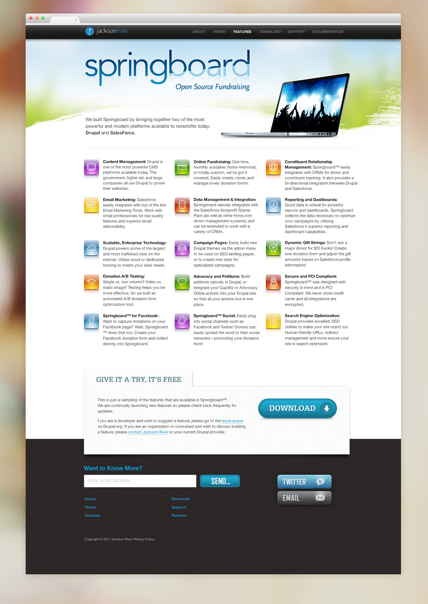 design Web software nonprofit Drupal Salesforce Jackson River
