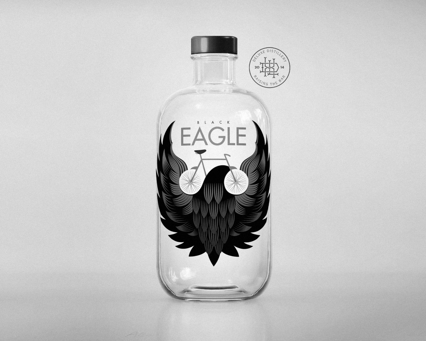 bottle brand branding  cyclist design eagle gin logo
