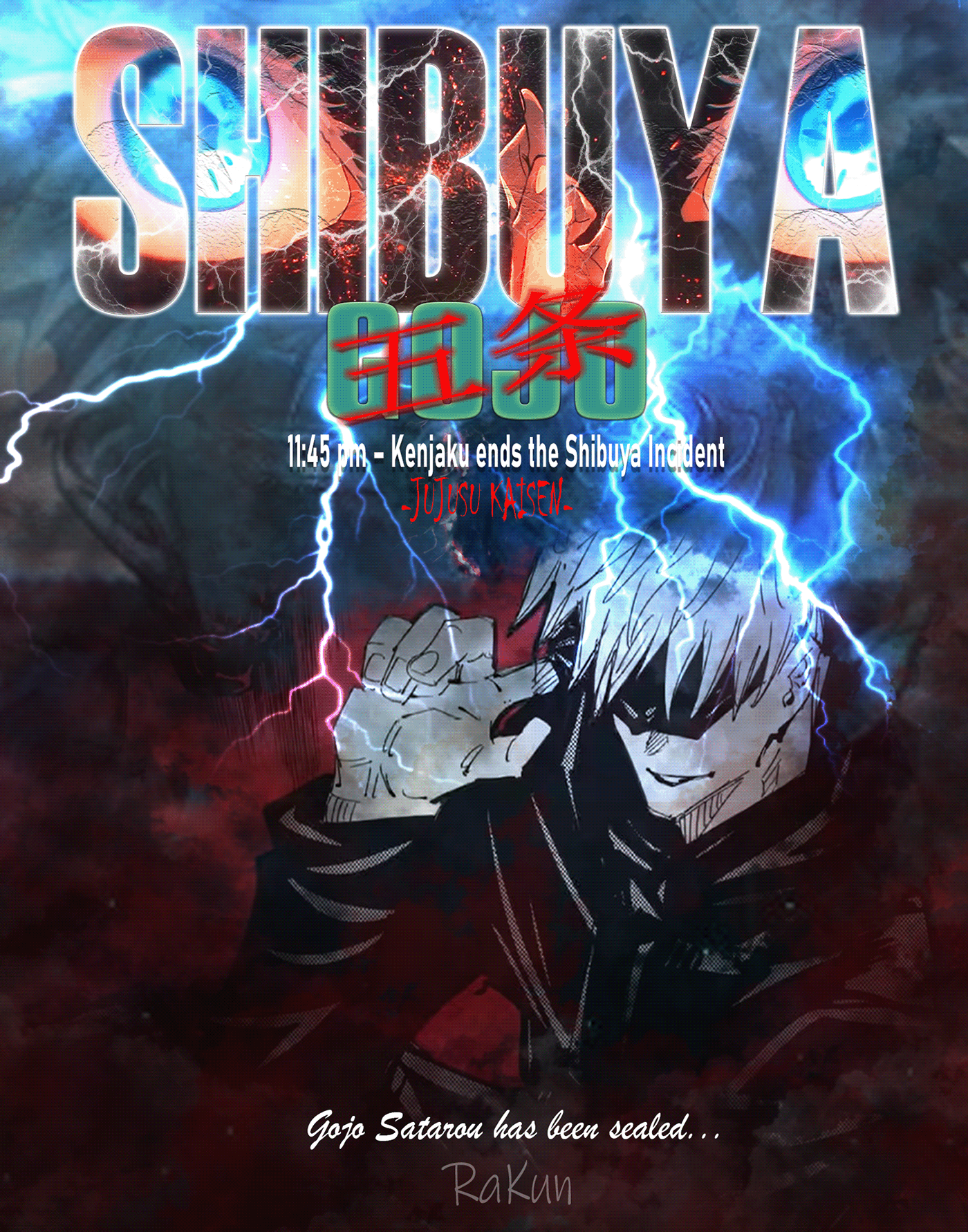 Jujutsu Kaisen anime manga fanart Digital Art  Graphic Designer poster japan Editing 