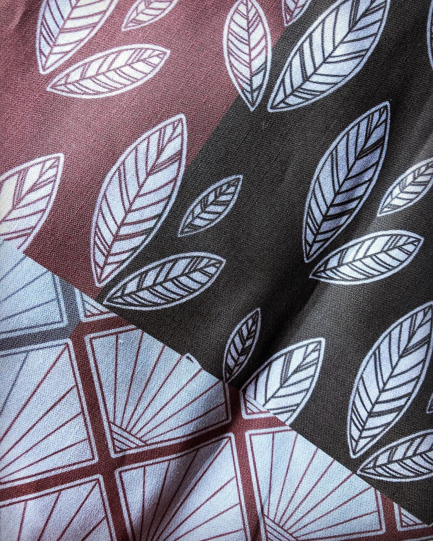 autumn fabric linocut printmaking surface pattern design