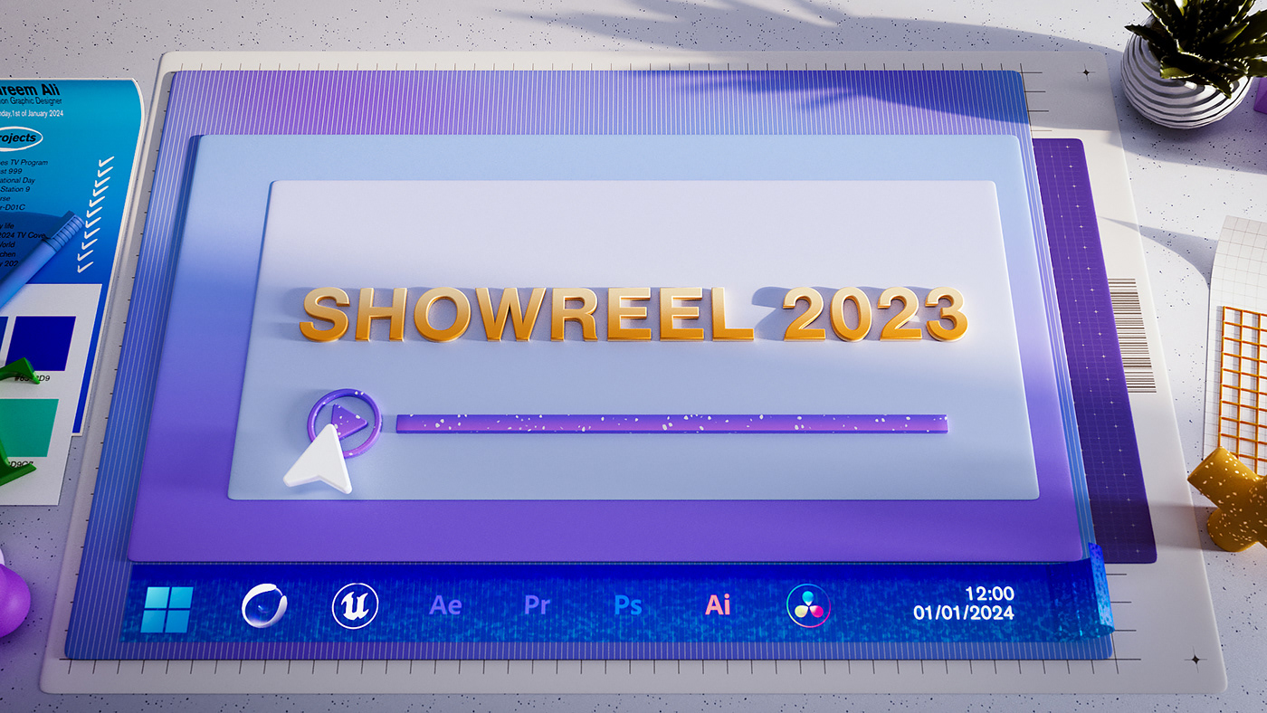 showreel 2023 motion graphics  3D Microsoft