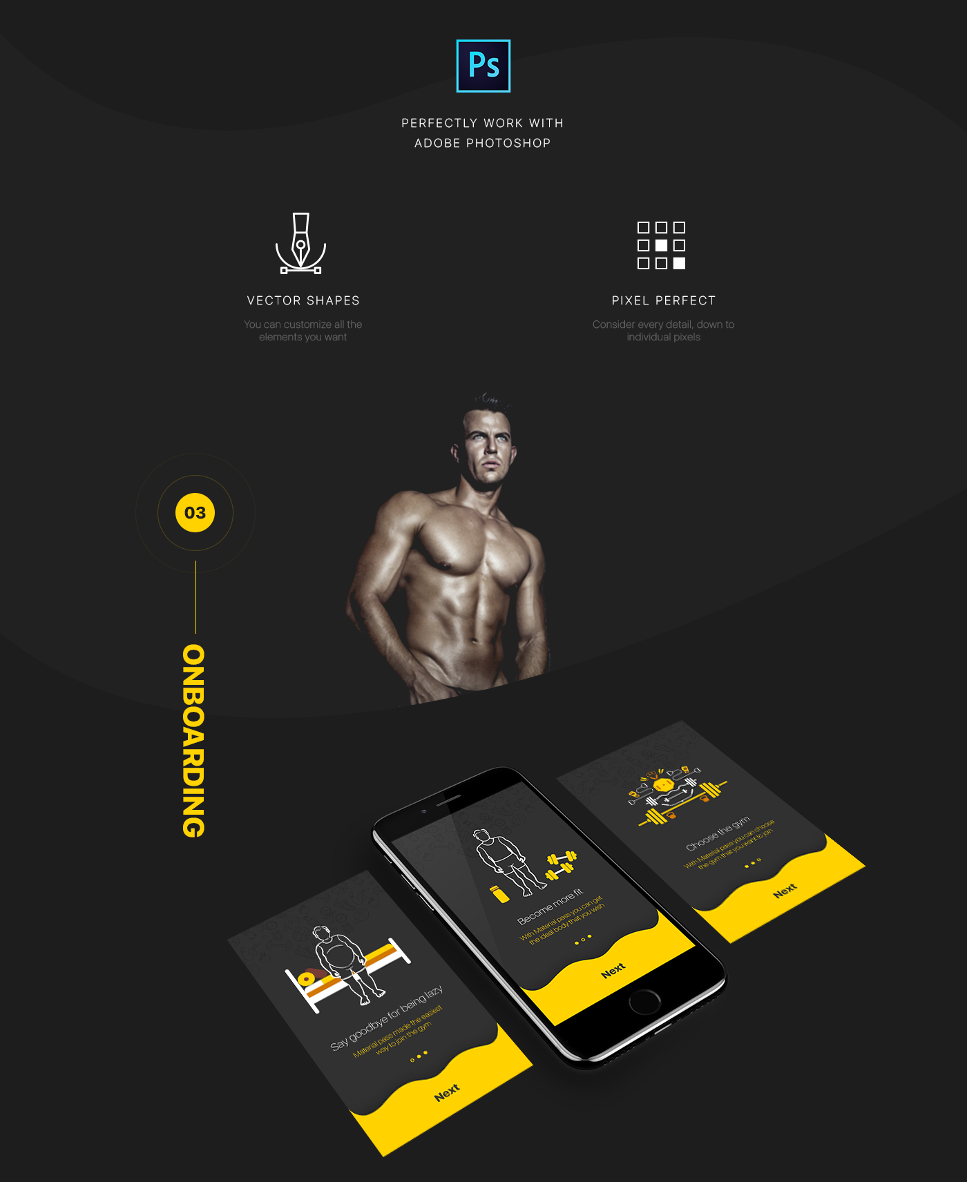 gym UI ux fitness ios kit healthy workout Onboarding shape