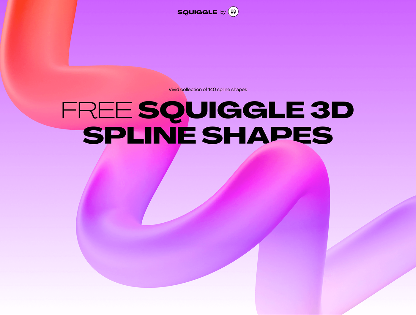 spline Squiggle abstract curve 3D blender Figma free