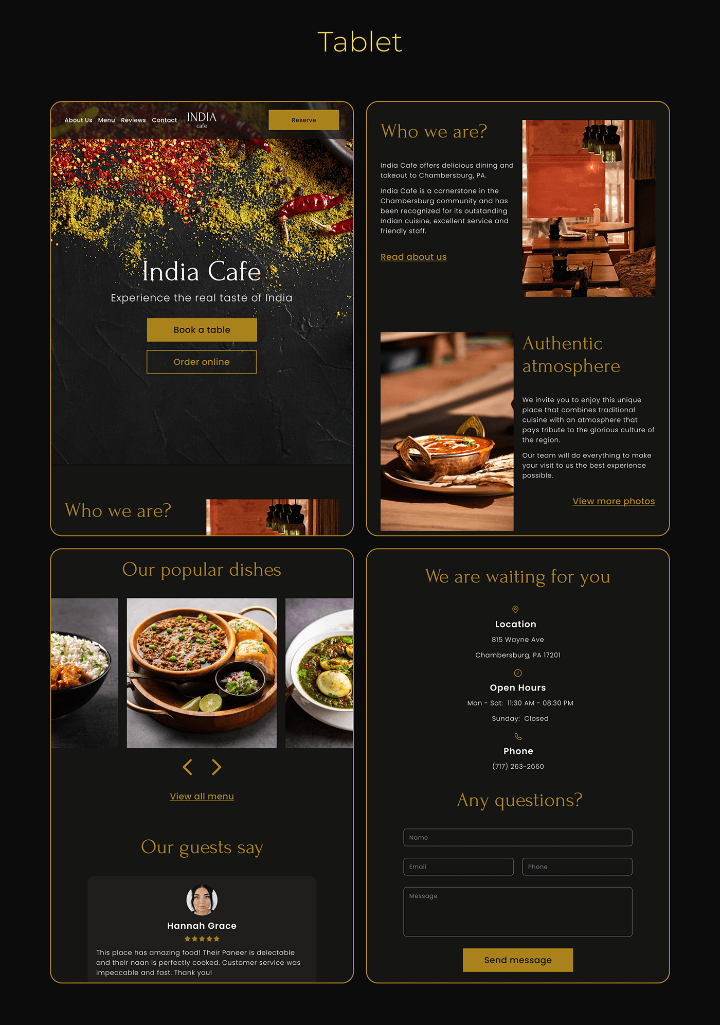 restaurant redesign Web Design  Website