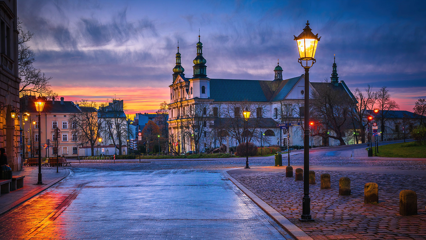architecture center city color krakow MORNING old town SKY Street view