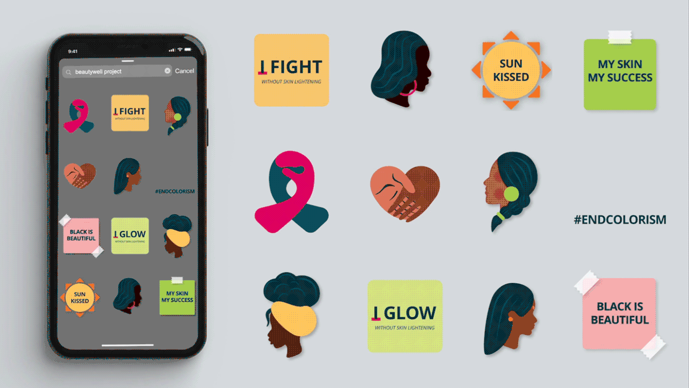 Animated and illustrated stickers for social media