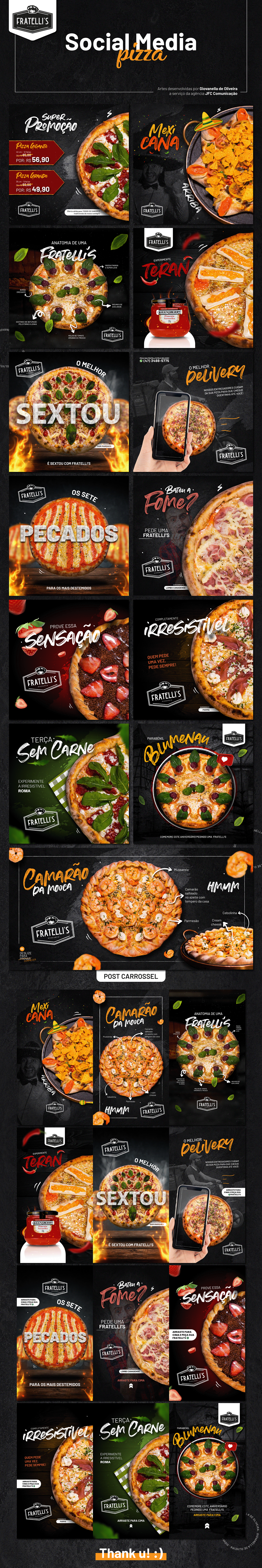 artes Blumenau designer gráfico Pizza pizzaria posts Redes Sociais social media