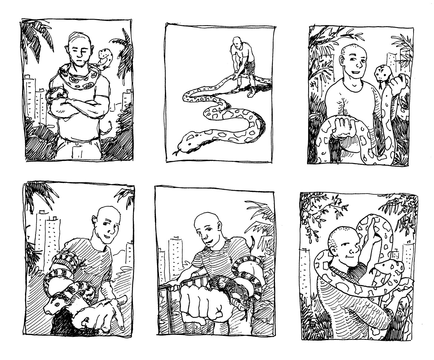 ILLUSTRATION  ink pen southside magazine Hong Kong hk cover illustration Drawing  editorial snake stippling
