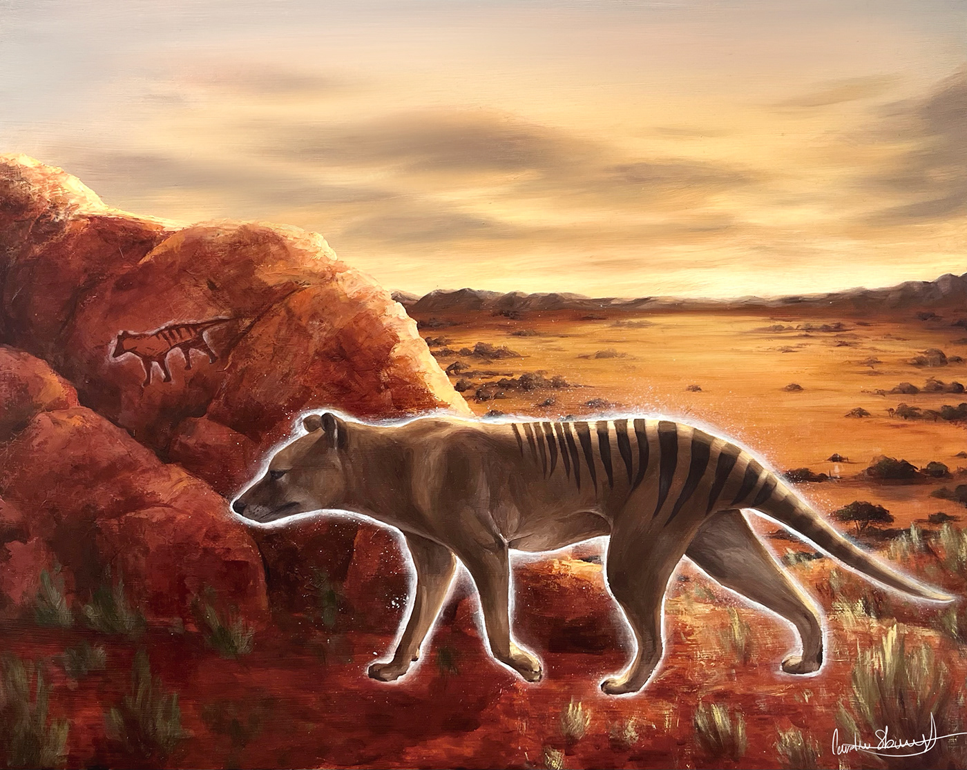 animal animal illustration ILLUSTRATION  Oil Painting oil on canvas Illustrator illustrate illustration design extinct animals paleontology