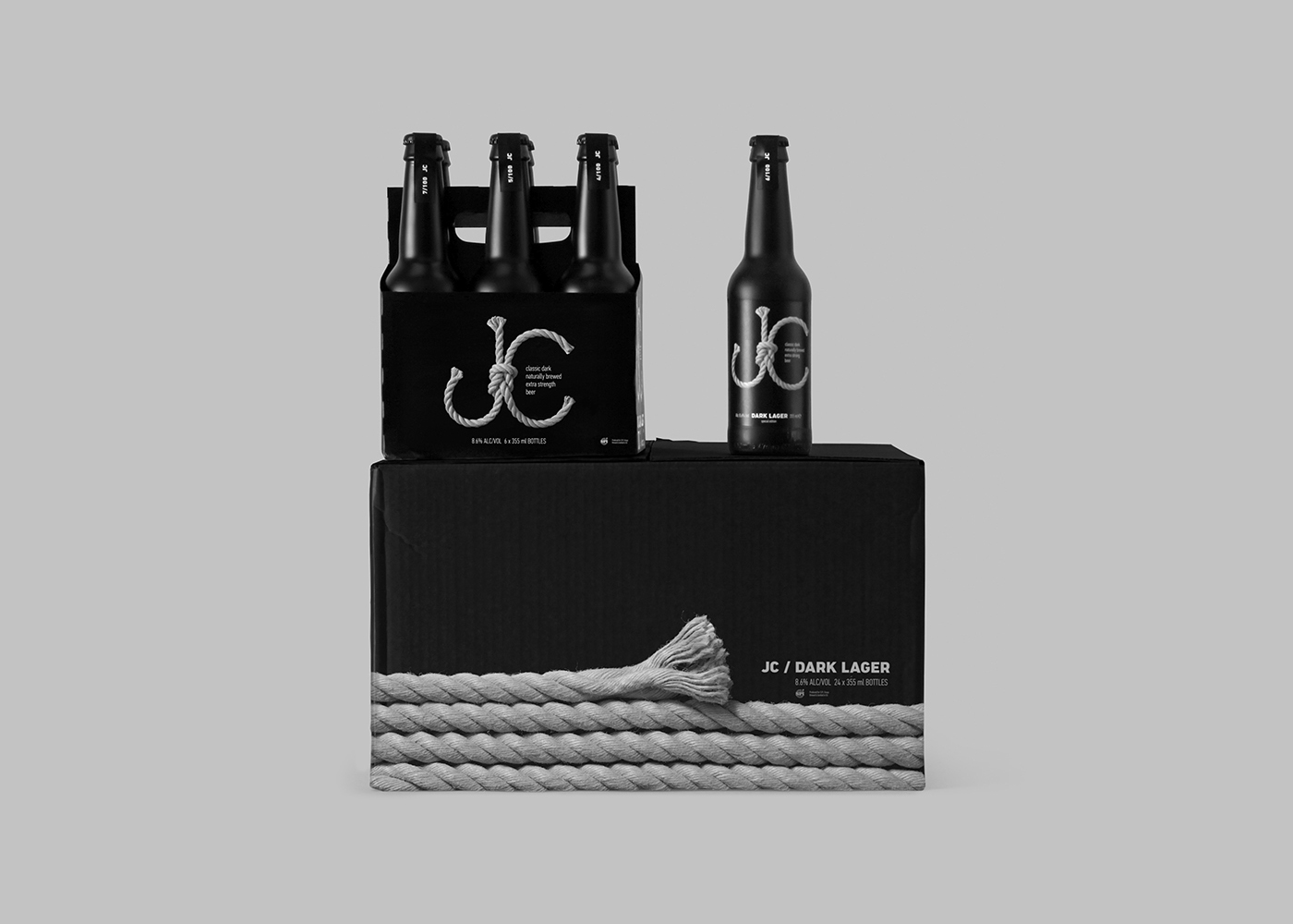 beer dark lager tomatdesign logo black bottle Packaging JC beer yacht