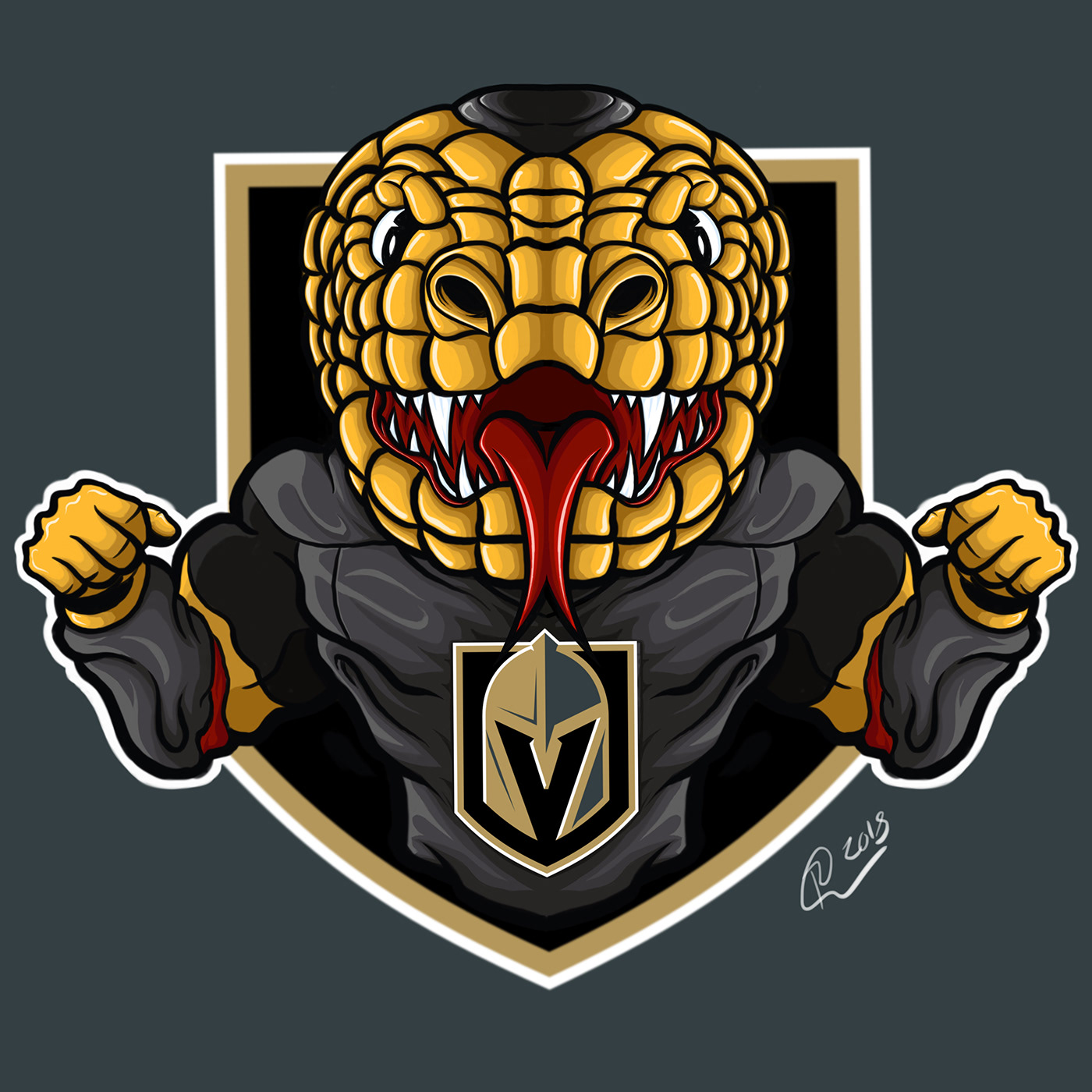 Vegas Golden Knights NHL Mascot sports ILLUSTRATION  Illustrator art artist