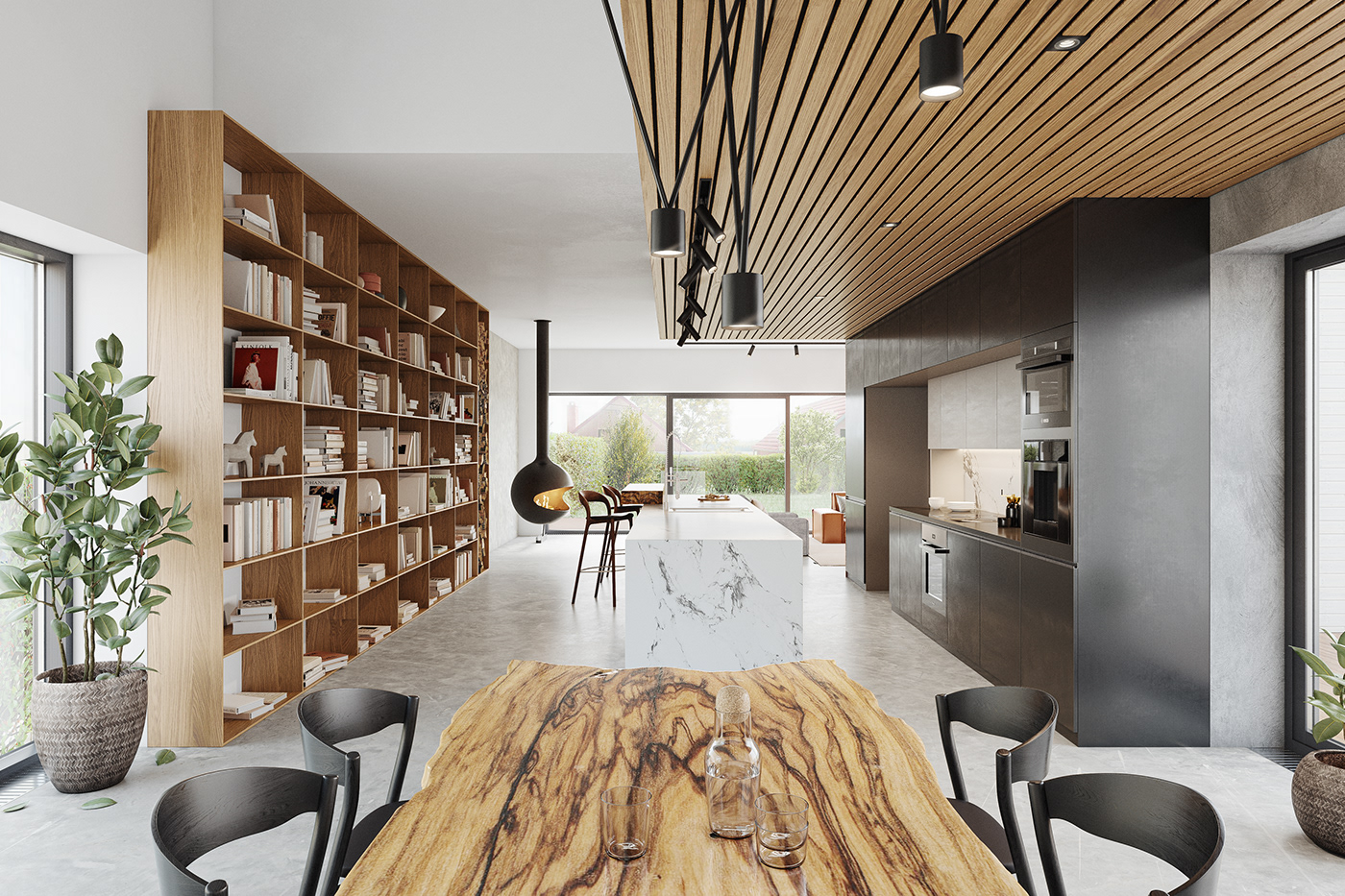 3D architecture architektur CGI Interior kitchen livingroom modern visualization