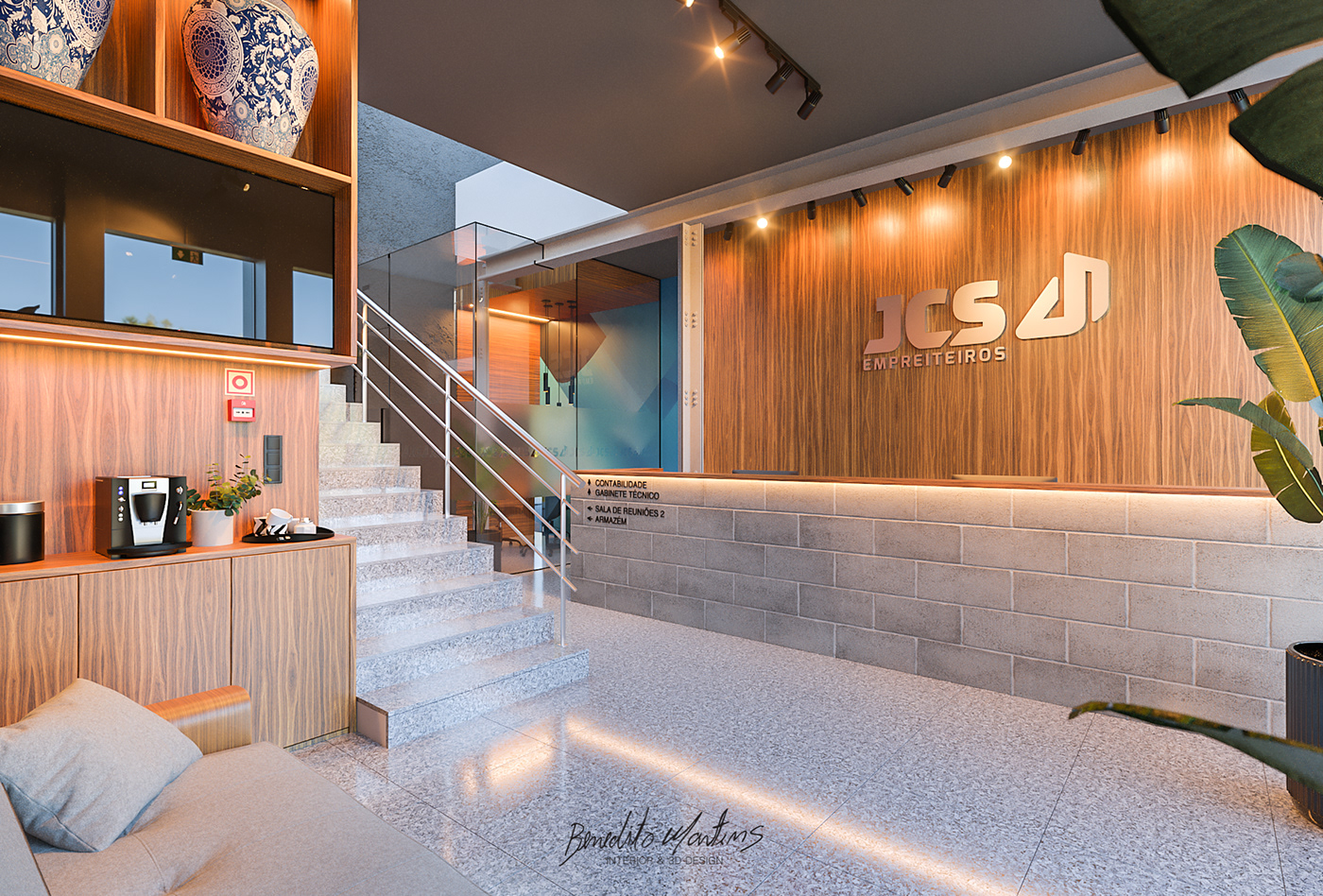 3D architecture business decoration indoor interior design  modern Office Render visualization