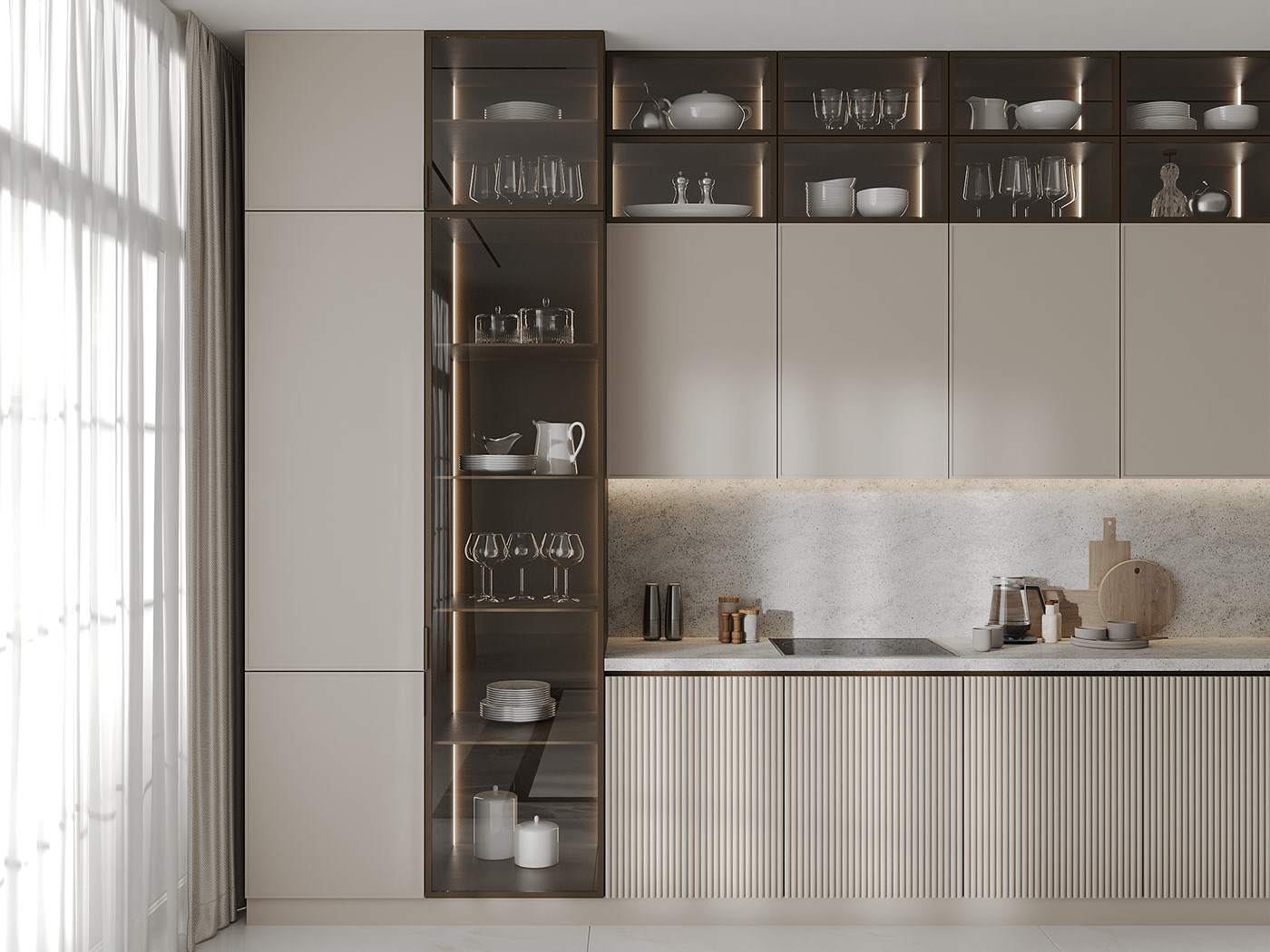 3ds max corona render  CGI 3D visualization Render interior design  modelling kitchen