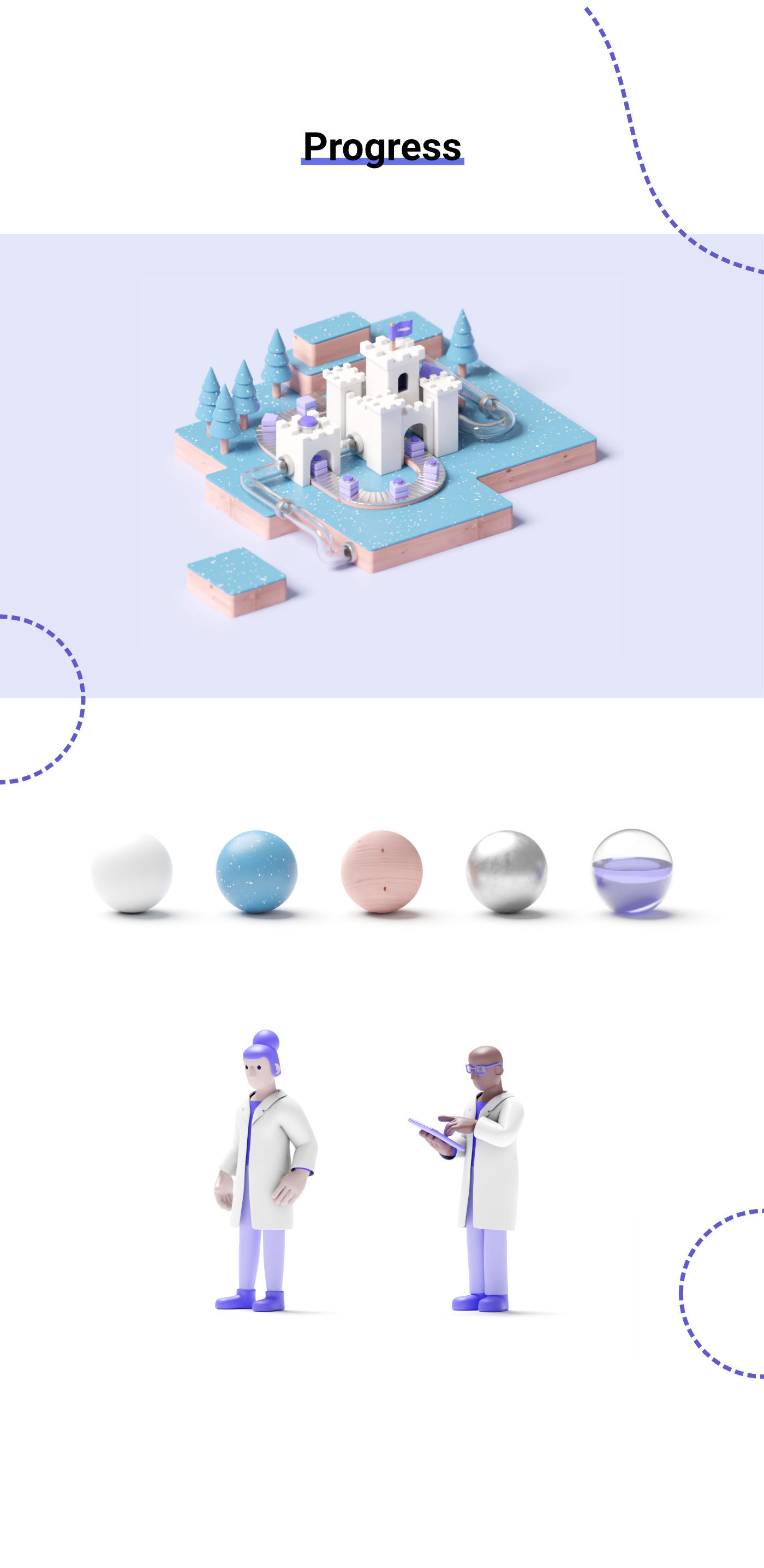 Castle lab factory Isometric cute toy Island Diorama 3D blender