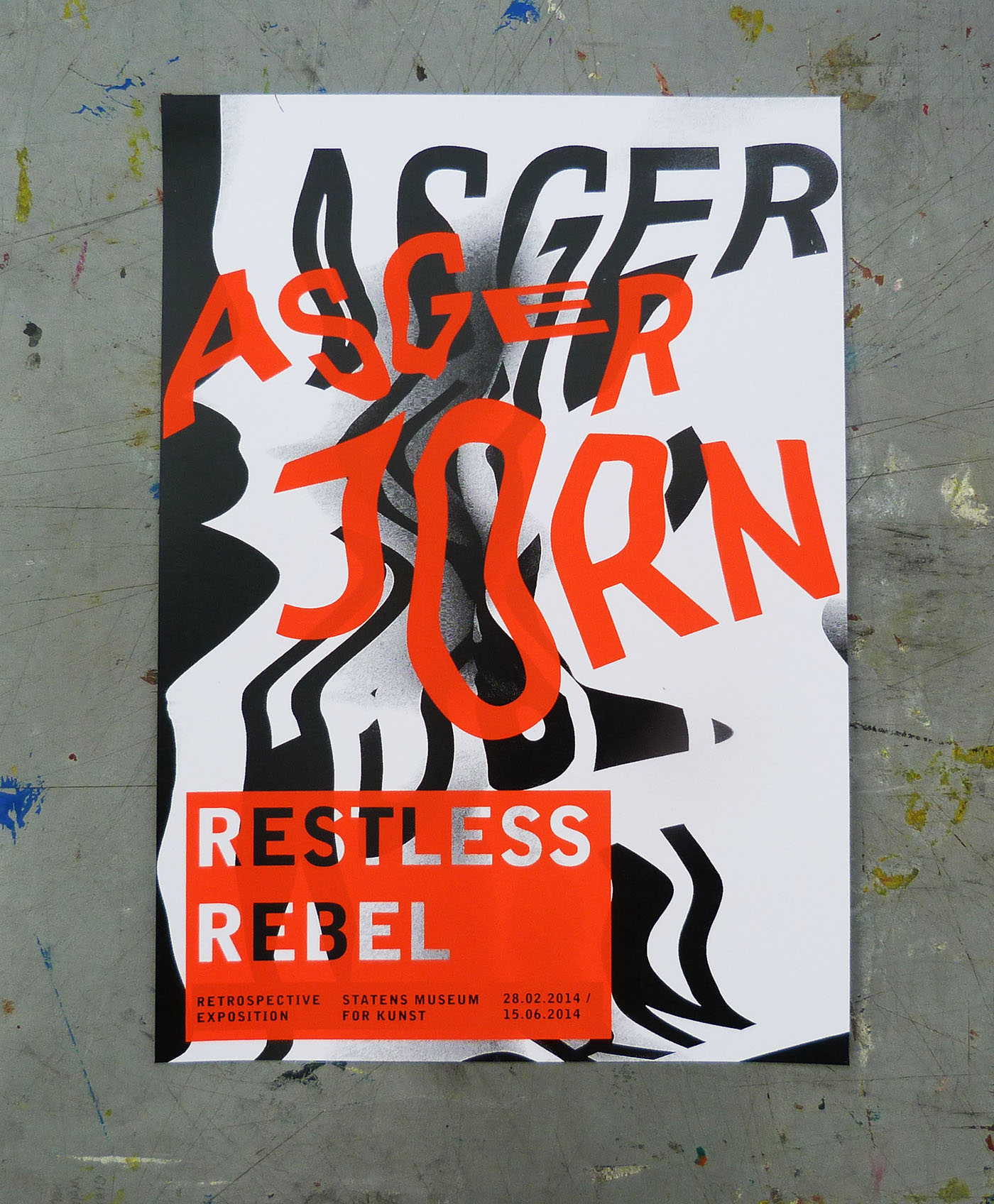 Asger Jorn Exhibition  fluo Serigraphy poster leaflet