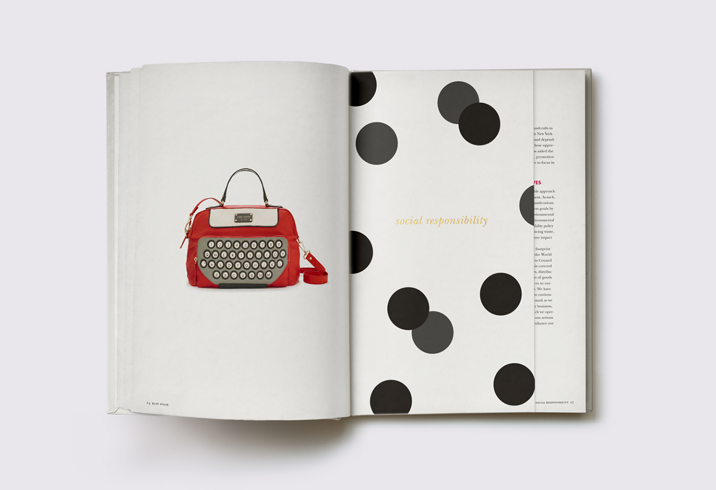 Kate Spade New York type Layout preppy annual report financial numbers Graphs oraganization polished Playful