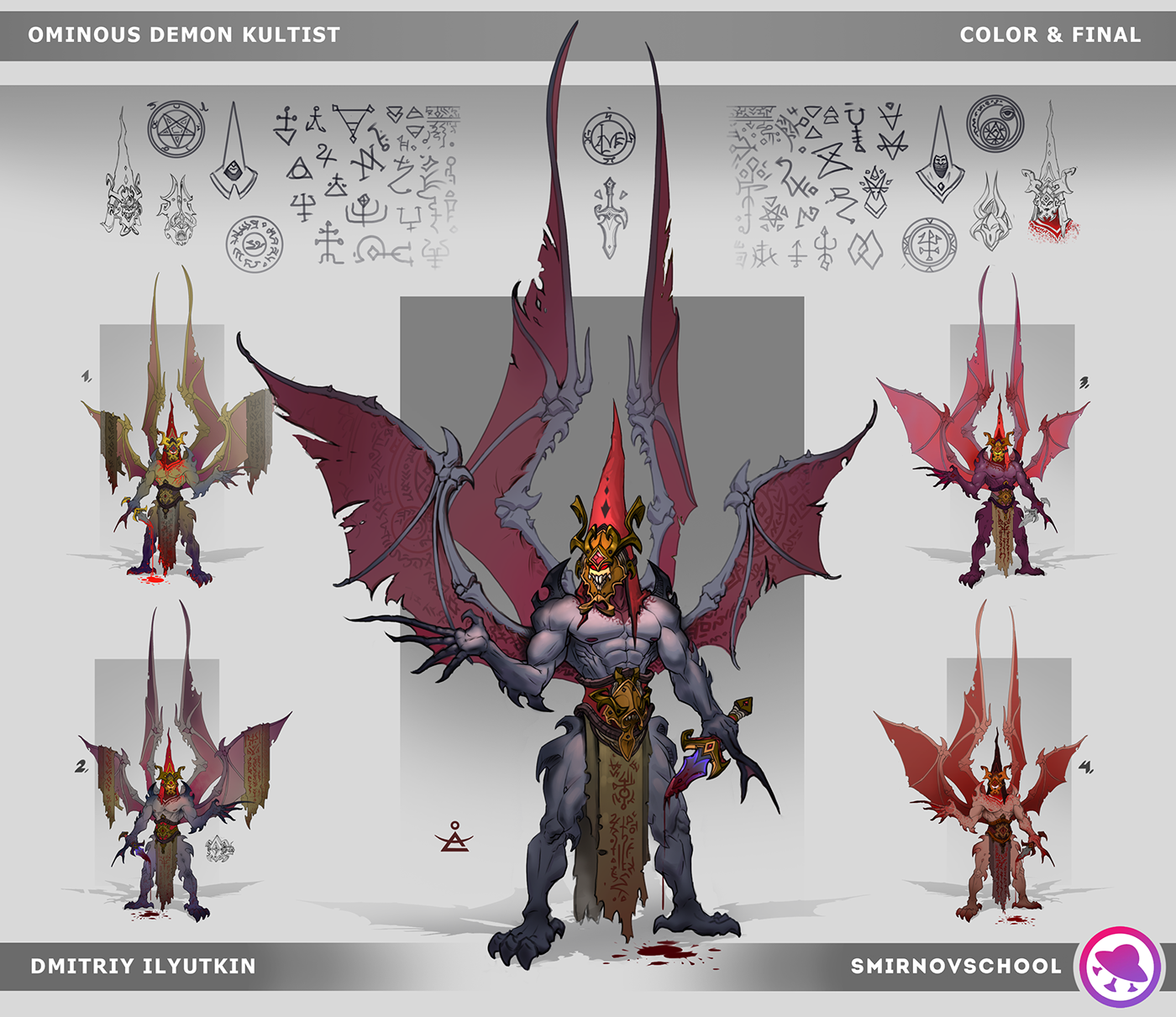 CG Character art demon cultist   ritual reference Draft smirnovschool evil