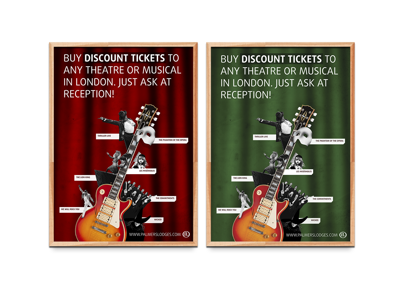 poster ad flyer tickets Show guitar Musical advertisment discount Attraction London musicals