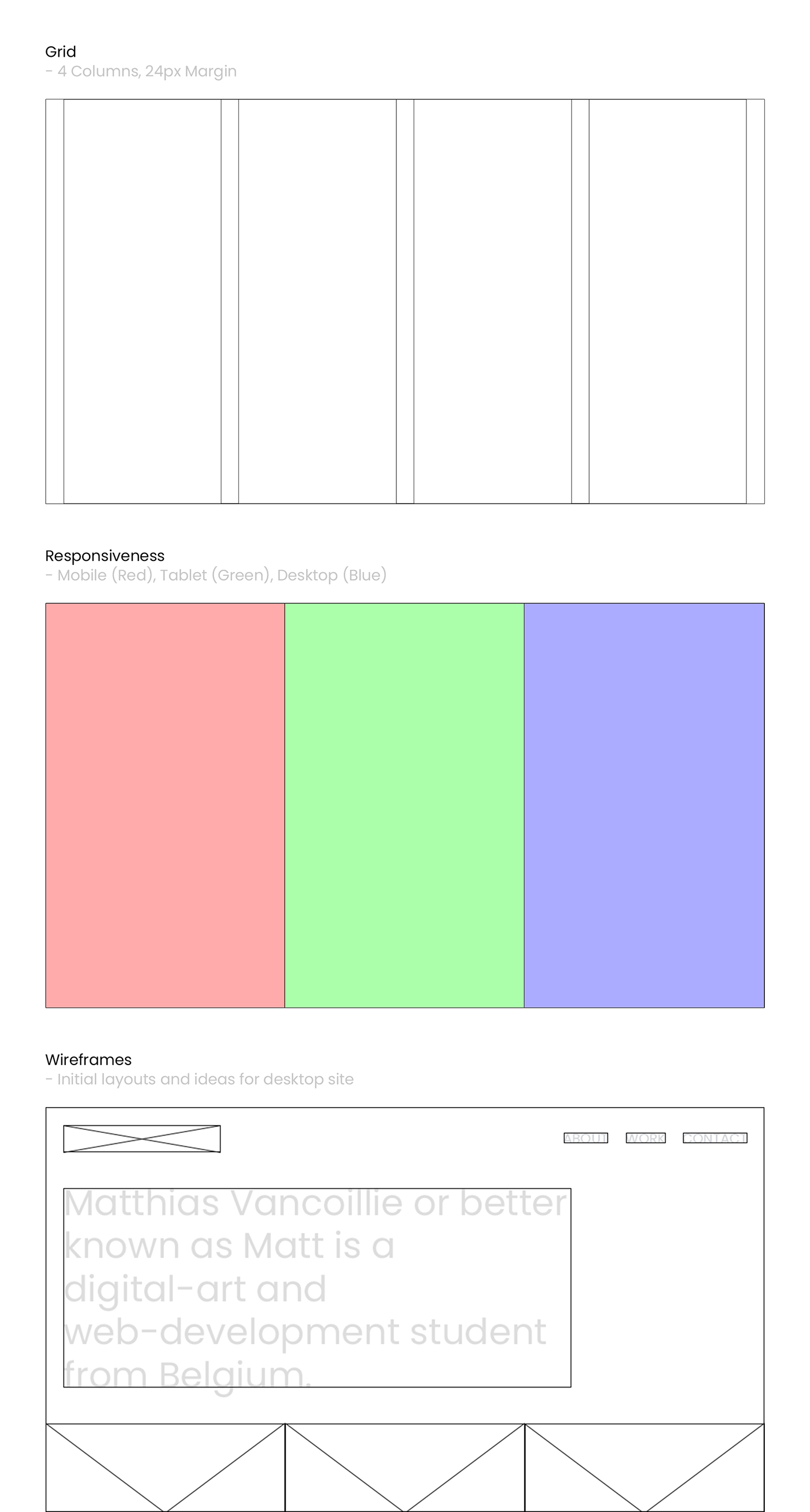 portfolio personal Website design grid Layout responsiveness UI ux mobile