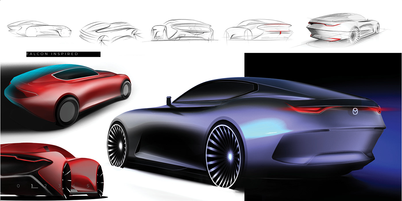 automotive   Interior exterior car mazda concept 2040 future Transport train concept