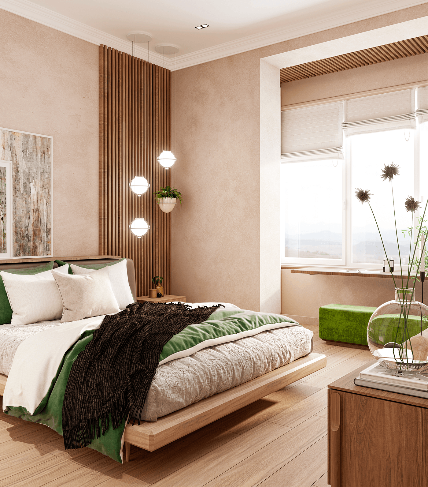 interior design  architecture visualization vray 3ds max Render furniture Interior bedroom bedroom design