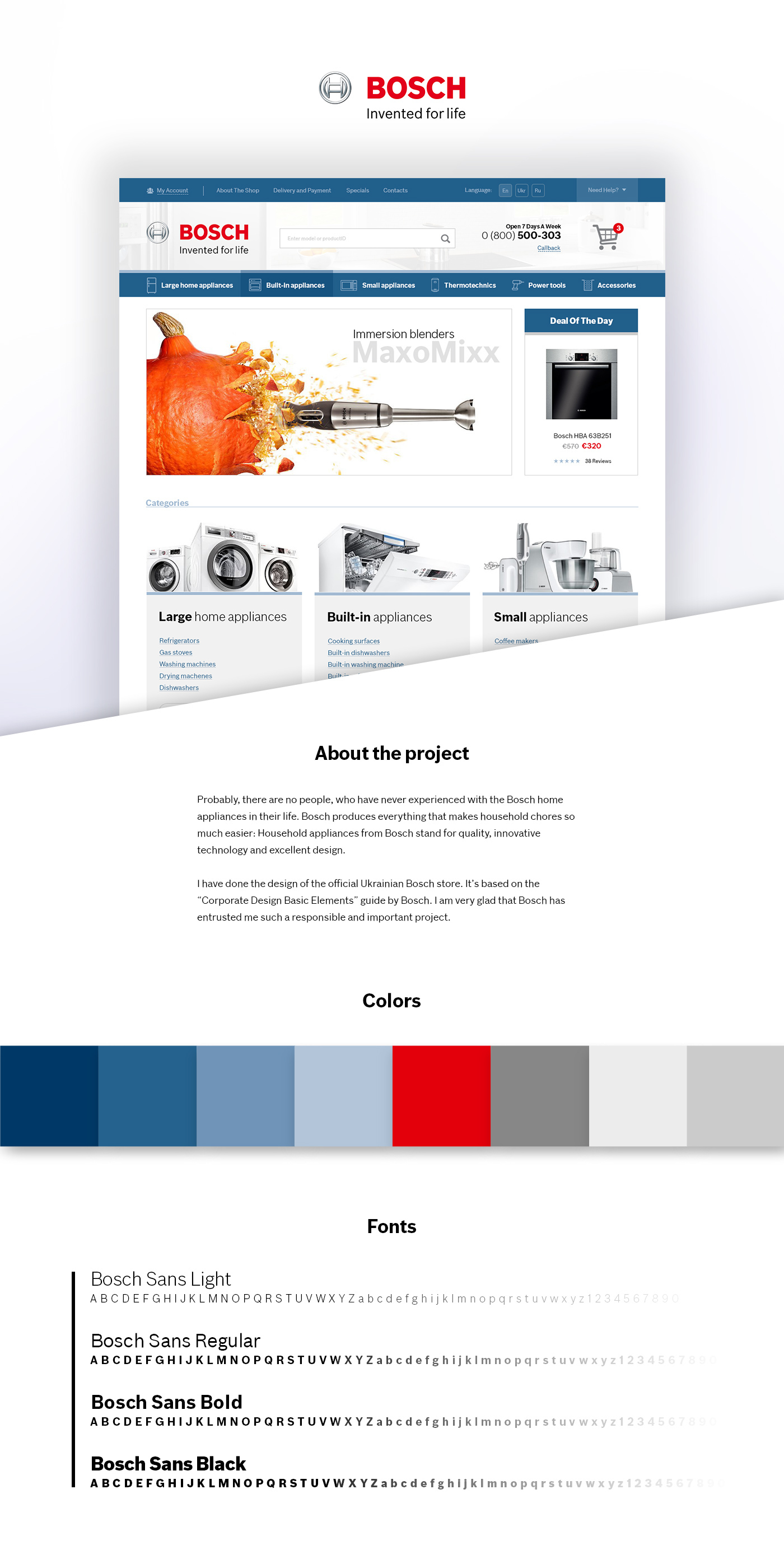 Bosch Ecommerce Webdesign ui design UX design online store Online shop