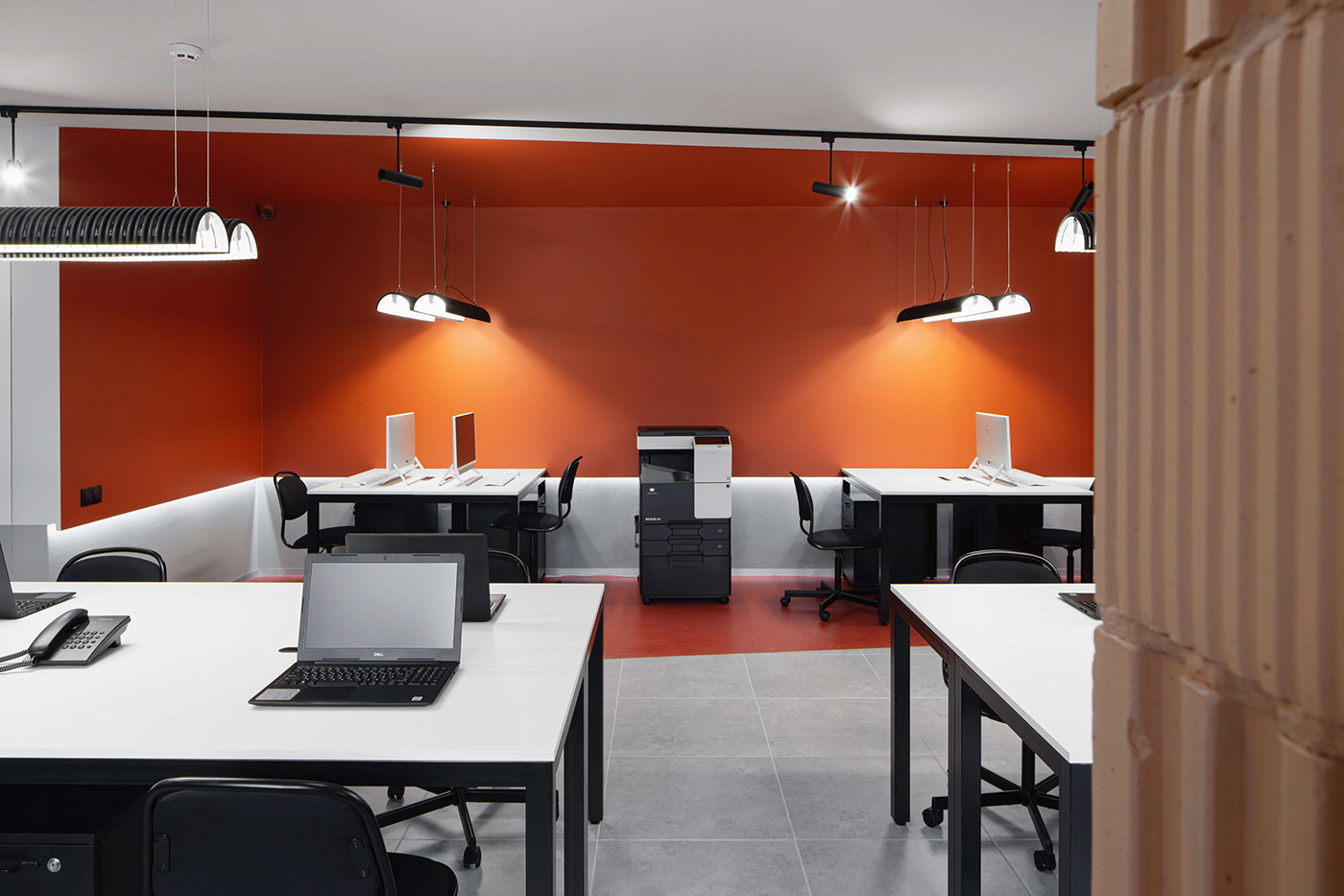beton glass Interior modern Office orange