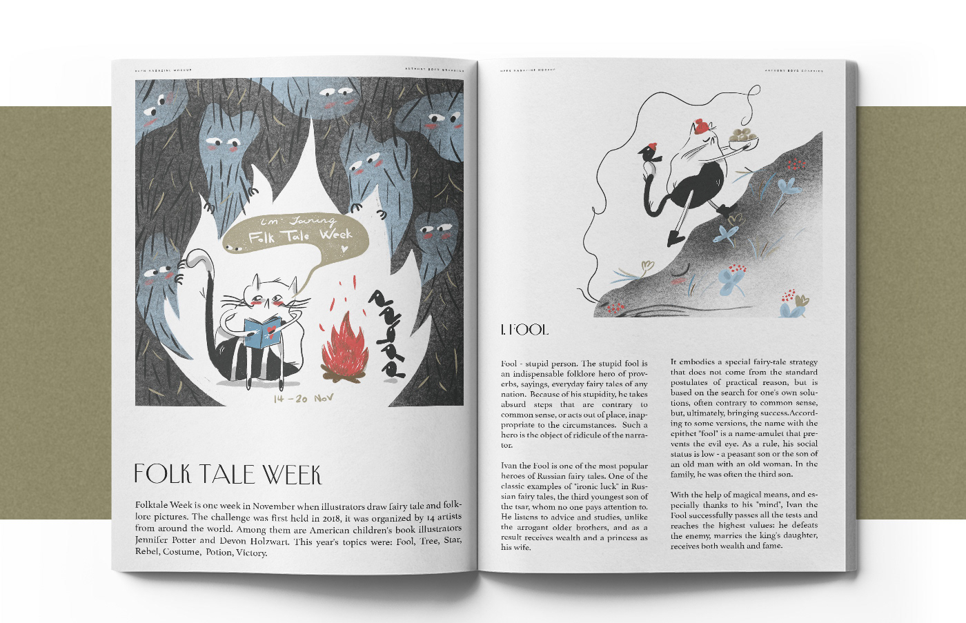 animal book illustration cartoon Character design  comics fairytale forest Magazine Cover new year editorial