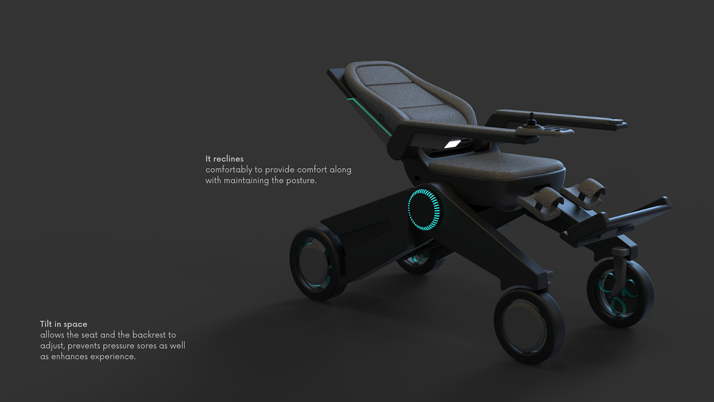 3D Modelling 3d render animation  industrial design  product design  social impact special needs wheelchair