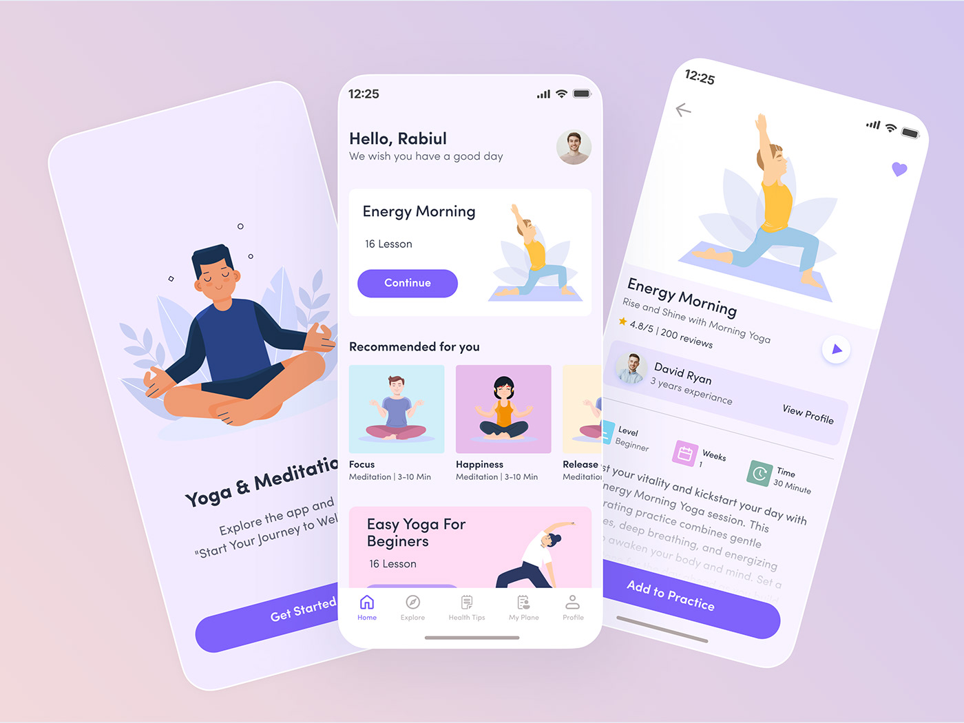 Yoga meditation yoga app ui design ux/ui user interface Mobile app app design Yoga UI