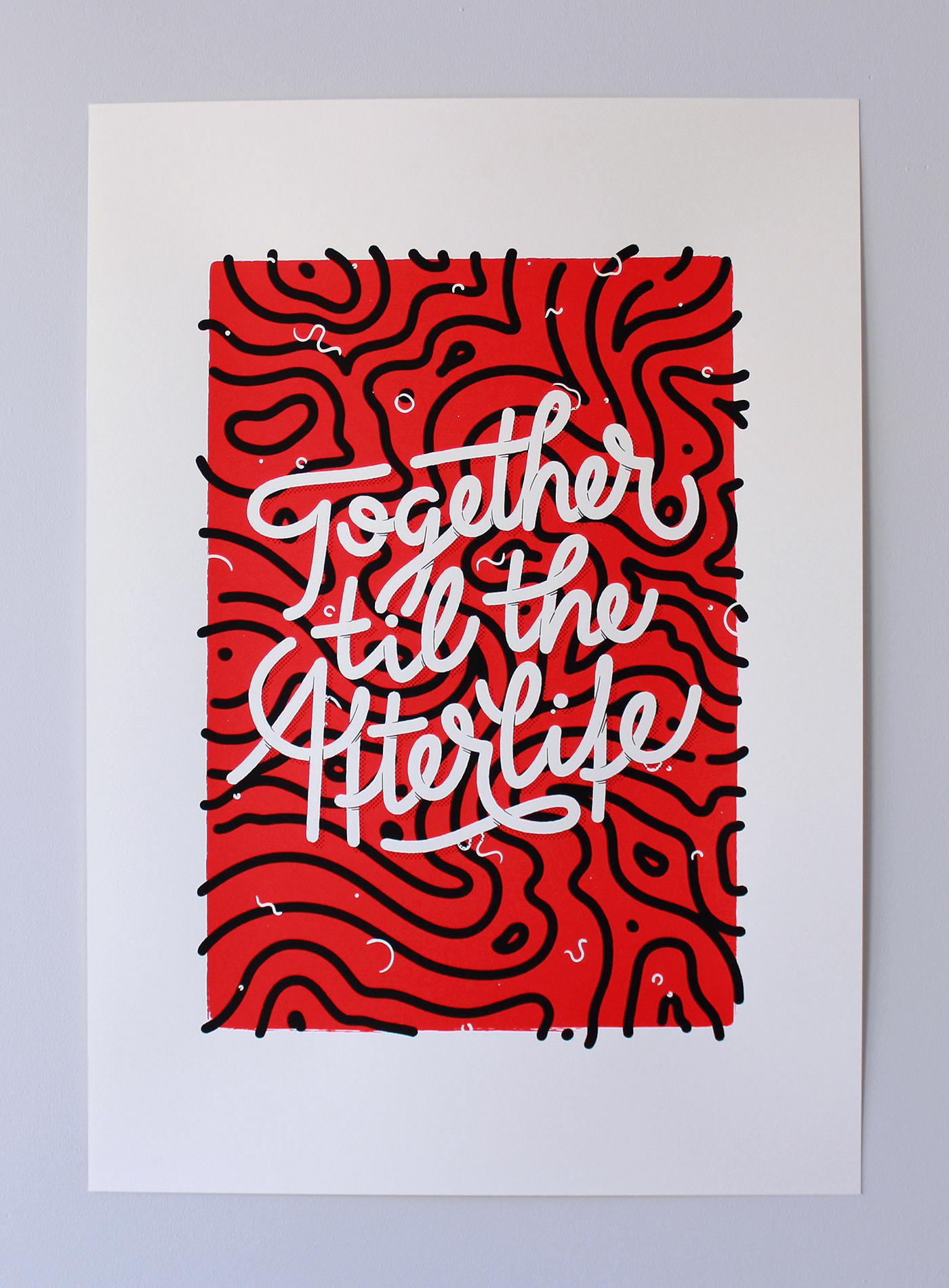 poster graphic design  screen printing lettering typography   ILLUSTRATION  Love