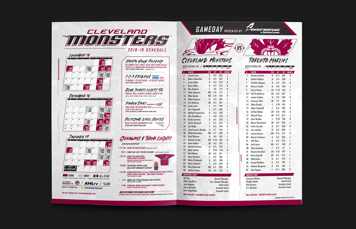 AHL American Hockey League art direction  Cleveland Cleveland Monsters graphic design  hockey Look & Feel NHL Style Guide