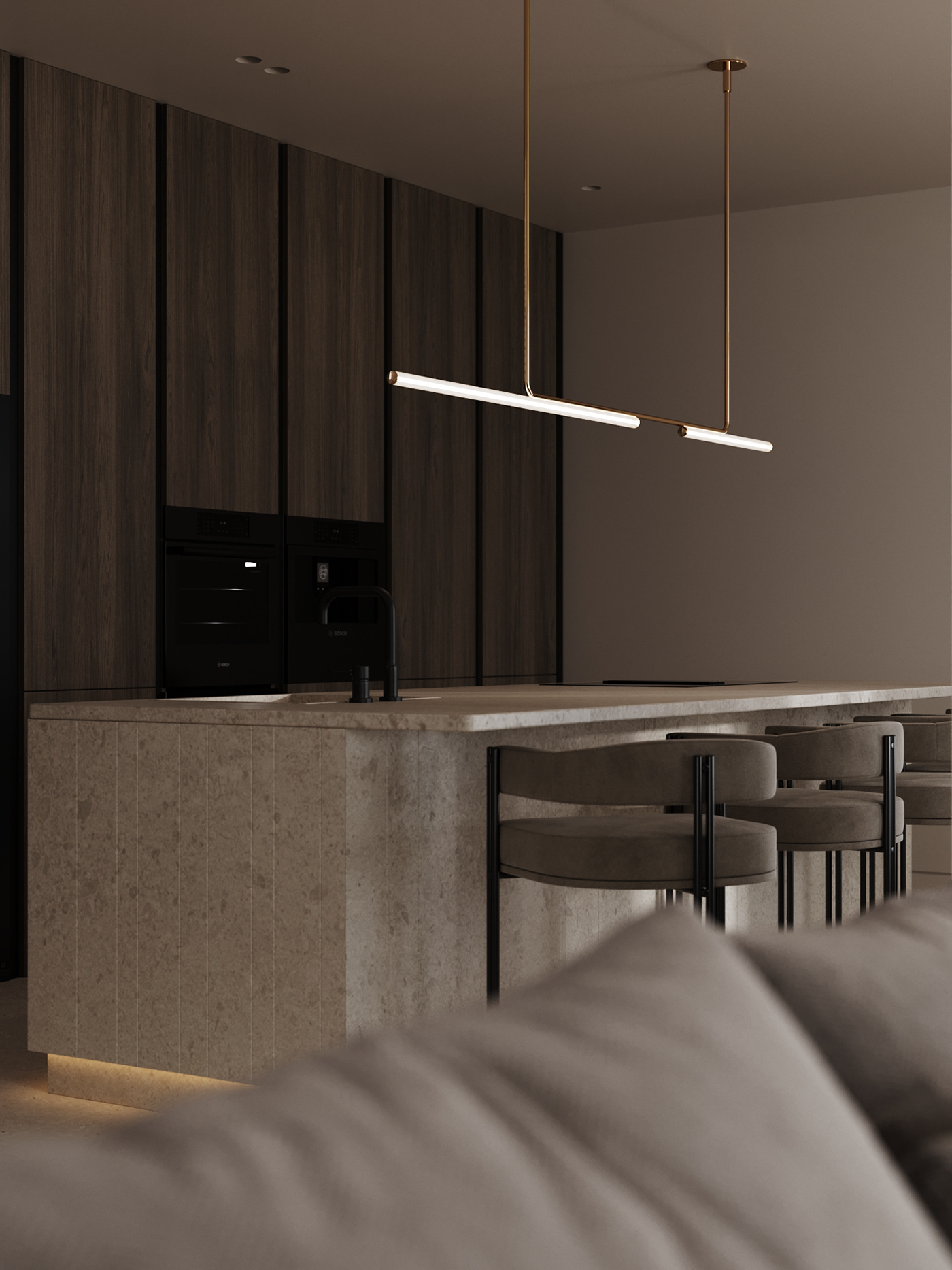 beige design house kitchen light living room minimalist modern wood