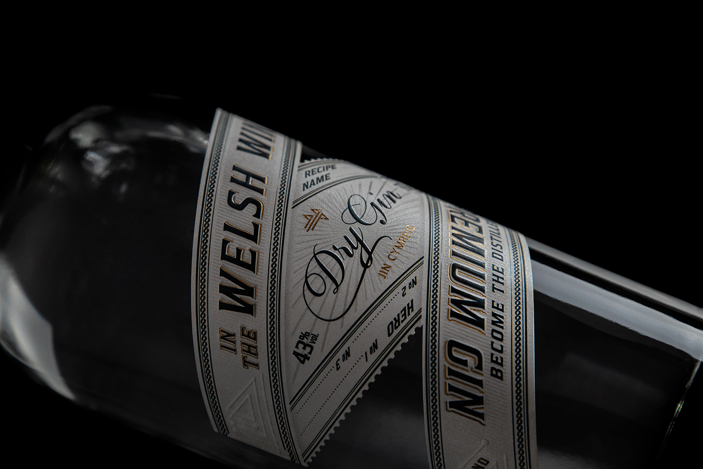 lettering bottle details gin Label label design ornaments Packaging premium Spirits