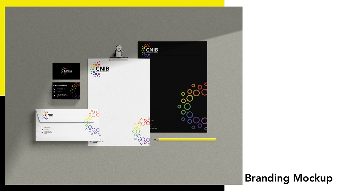baranding billboard designing CNIB Cross Media Production Design for health foundation logo grid Re-Designing logo