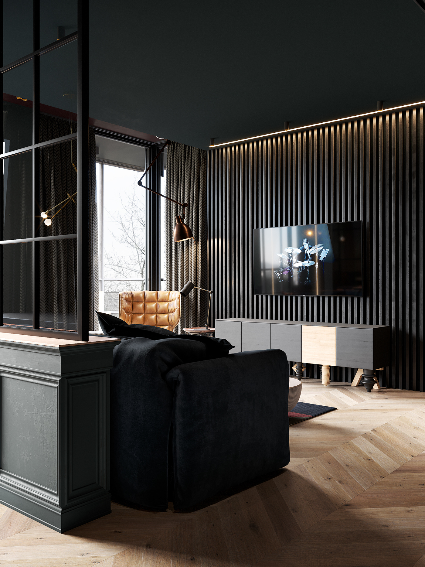 cartelledesign Interior design livingroom kitchen LOFT modern