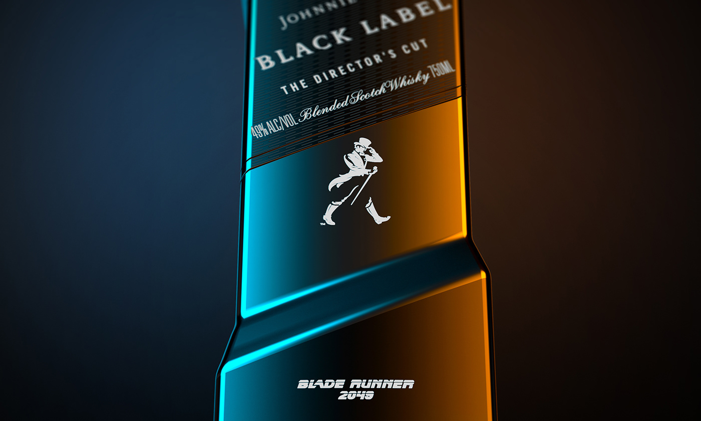 Whiskey Whisky scotch bottle Packaging blade runner hollywood Johnnie Walker glass Spirits