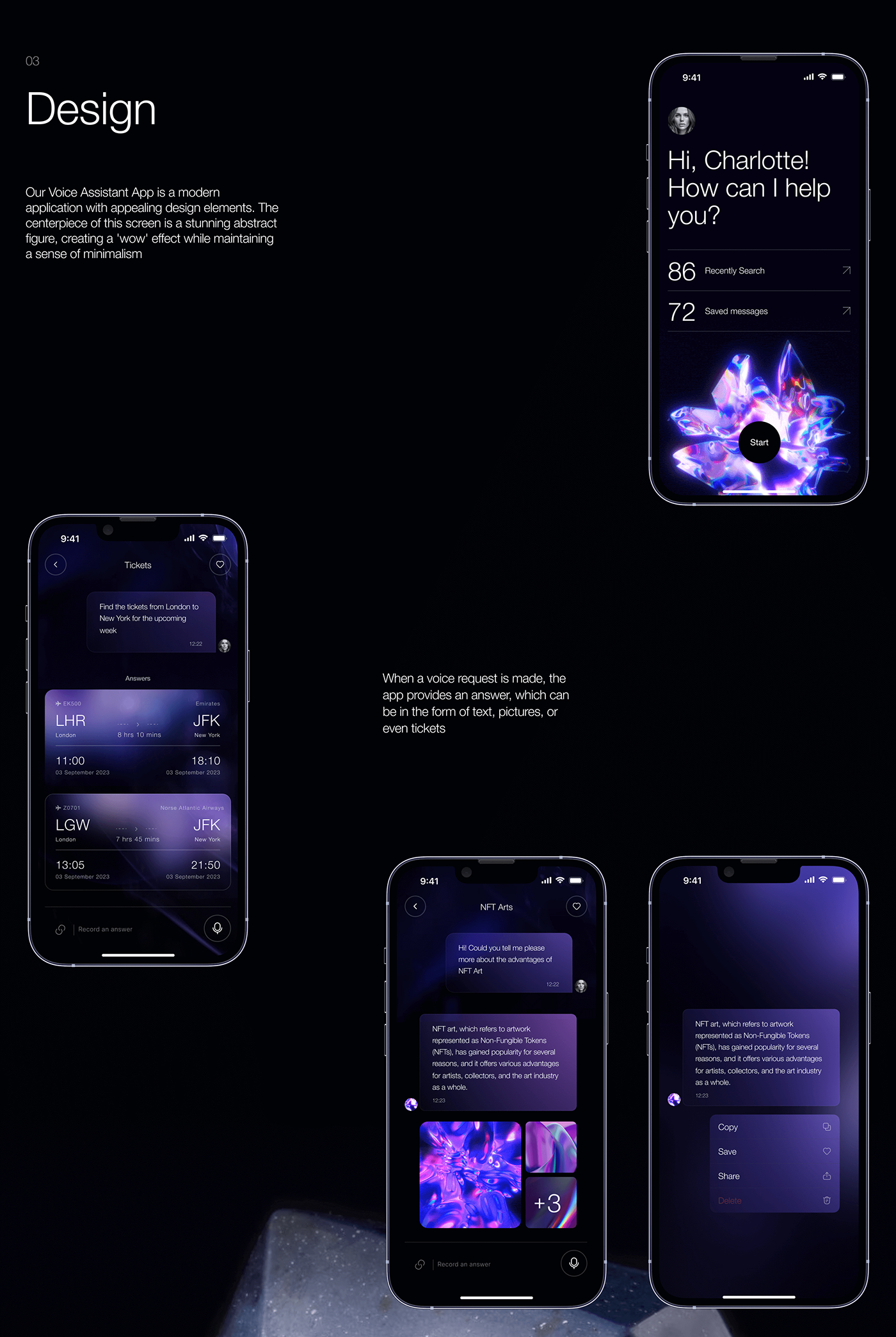 Mobile app app UI/UX Chat Chatbot crypto ai voice web3 mobile design