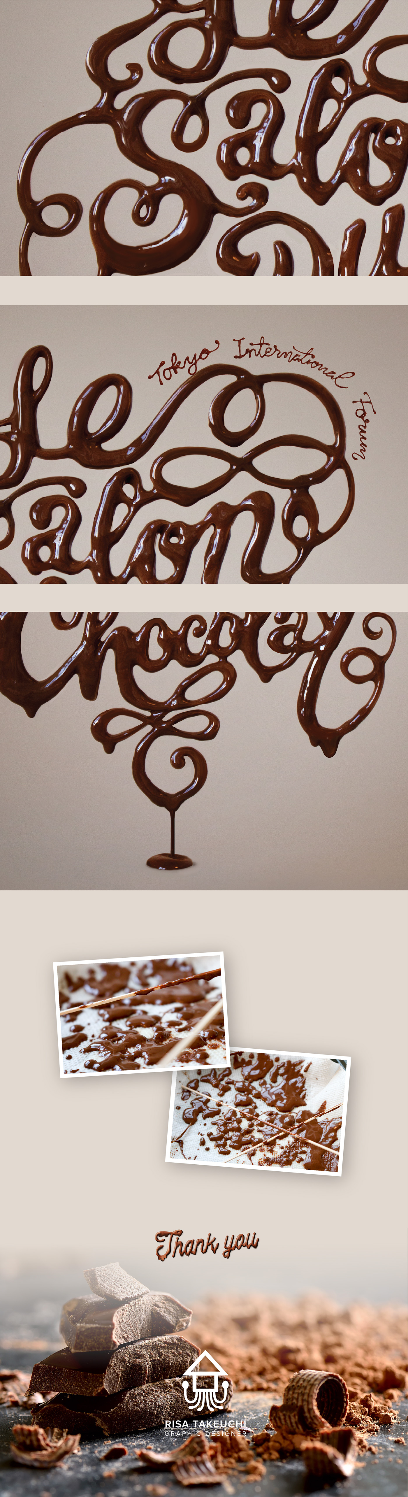 chocolate typography   design graphic poster lasercutting 3D Food  3Dimentional
