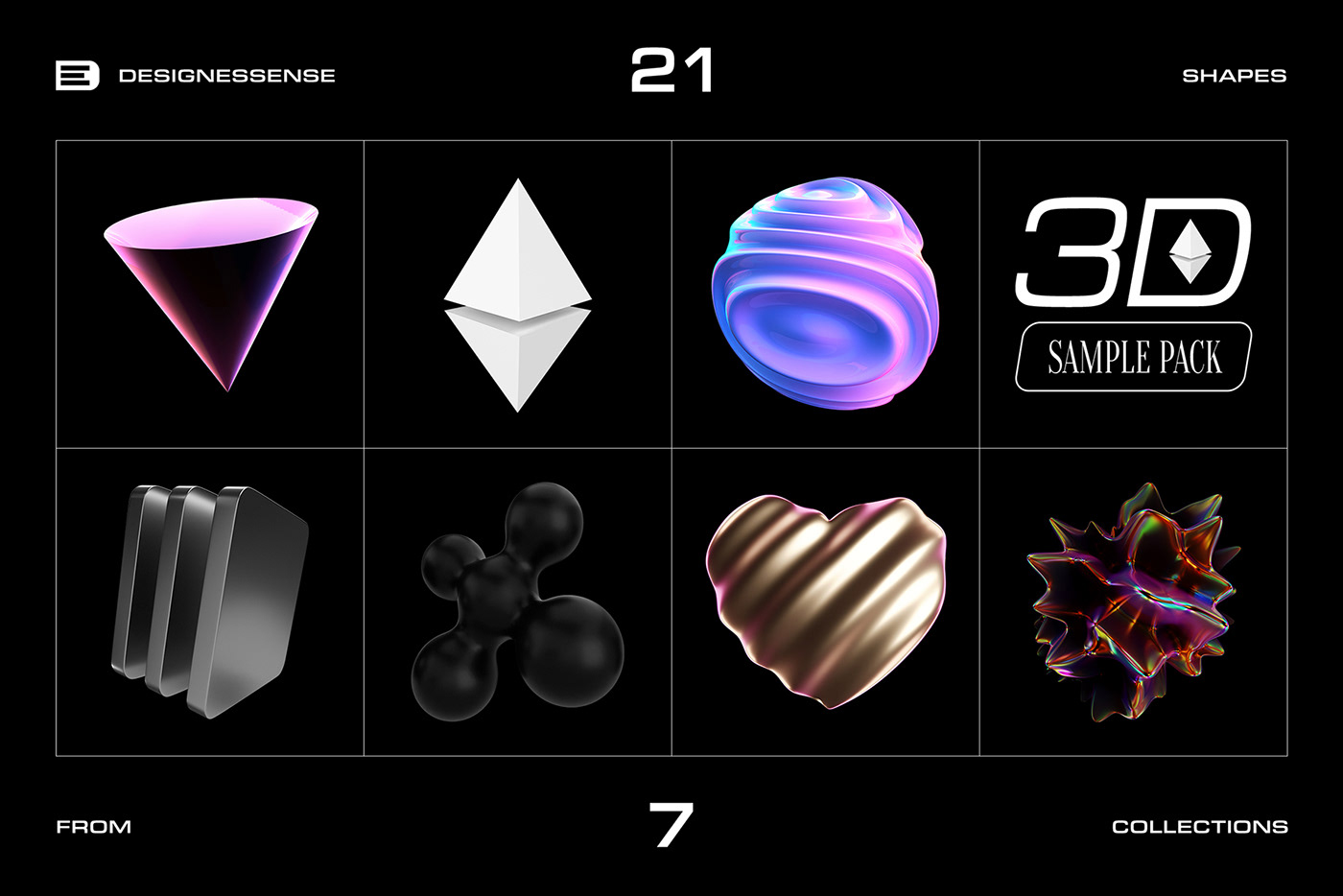 3D assets download free futuristic holo geometric abstract holographic free download