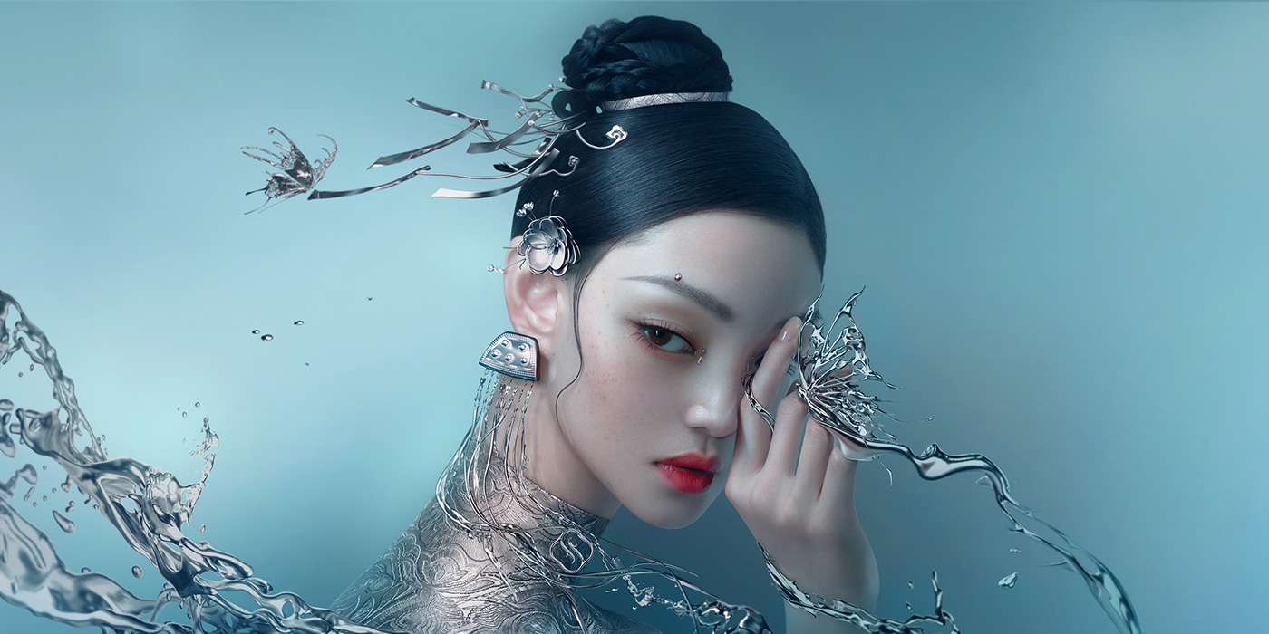 3D artwork beauty CG cgiart Chinese style Digital Art  digital painting Fashion  中国风  