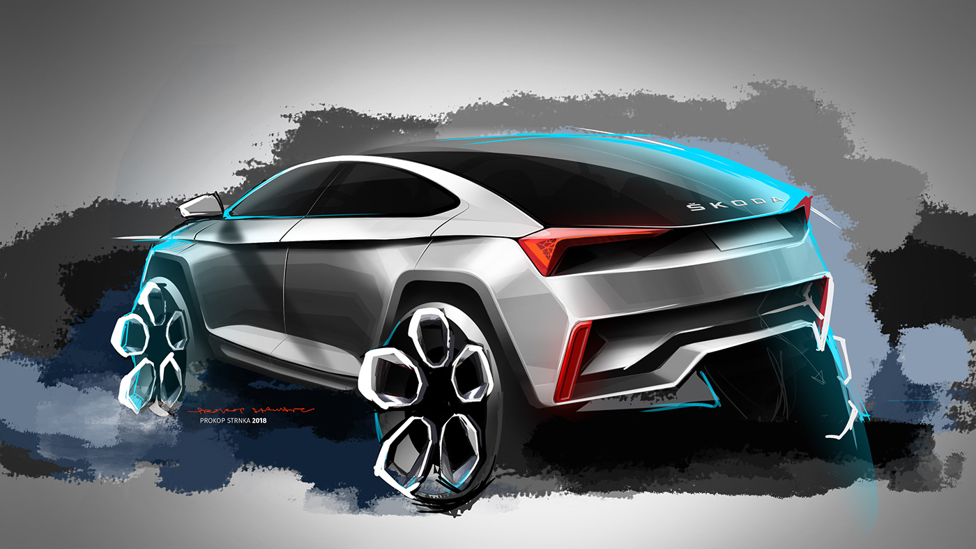 Skoda sketch suv prokop strnka concept car digital design automotive  