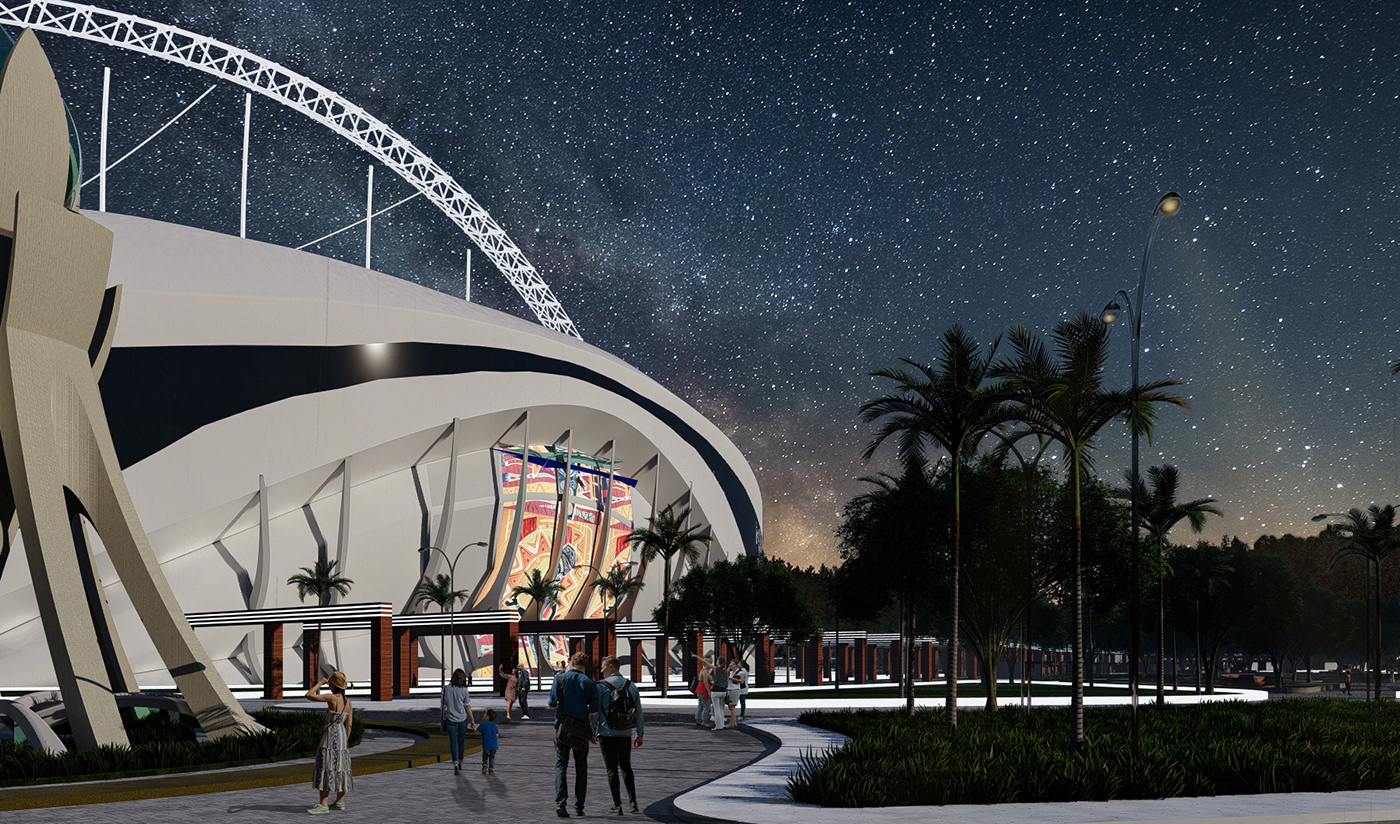 graduation project architecture stadium city Olympics sports Sports Hall 3ds max Render sports city