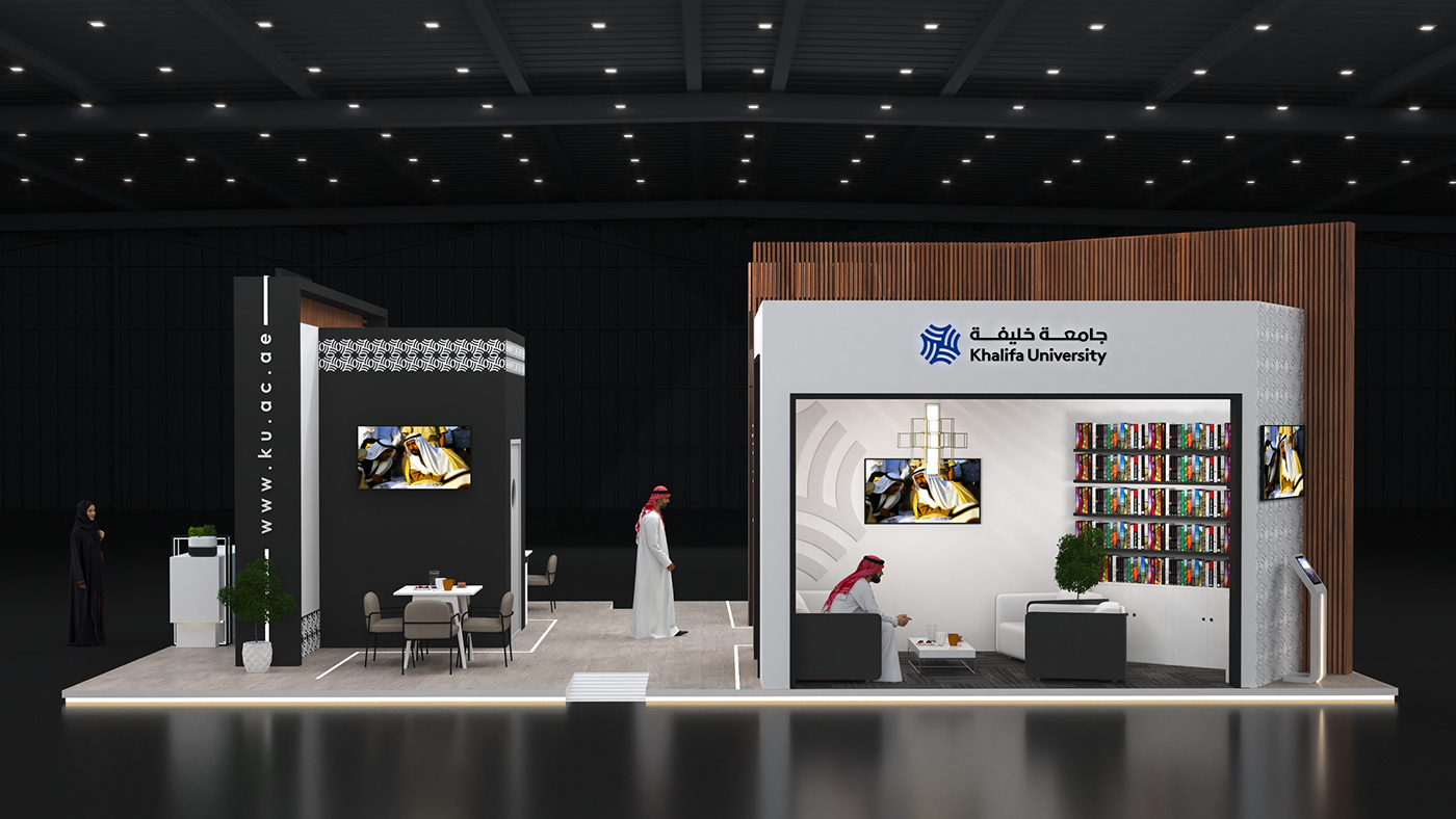 Abu Dhabi adnec Stand exhibitions booth Exhibition  Exhibition Design  adibf khalifa university