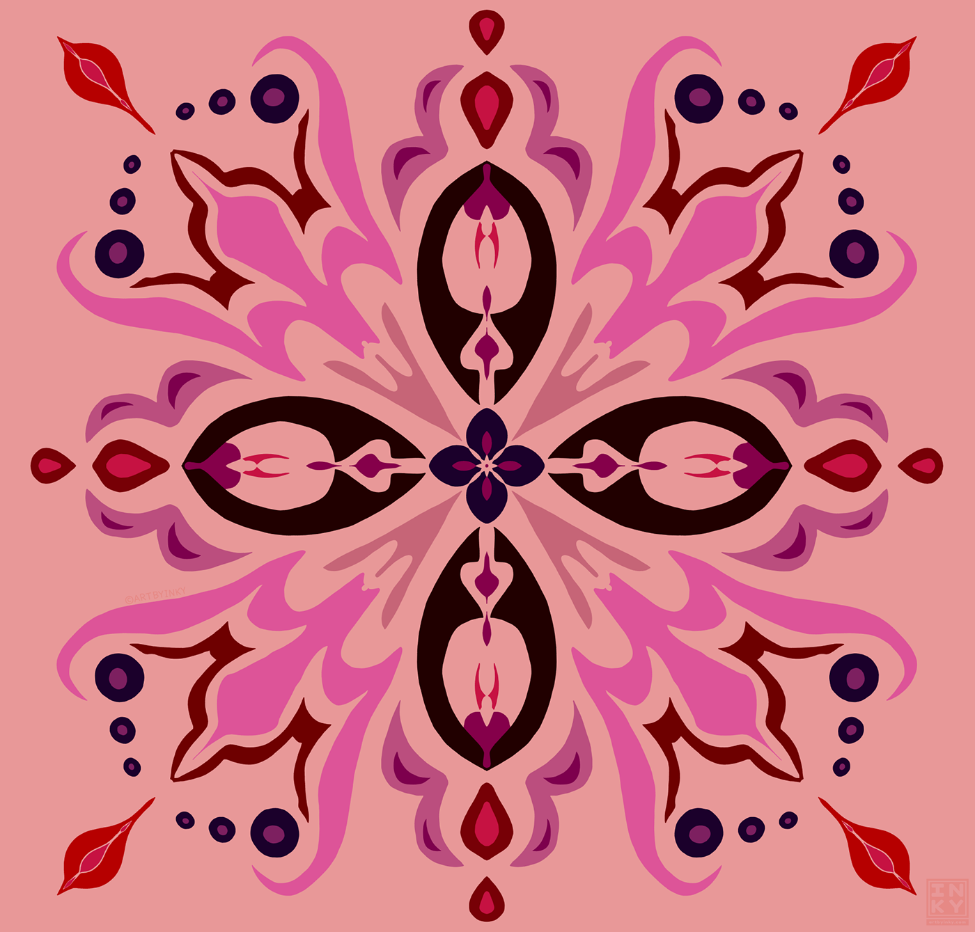 CLIP STUDIO PAINT Digital Art  digital illustration Mandala mandala design pattern pattern design  Procreate symmetrical design symmetry