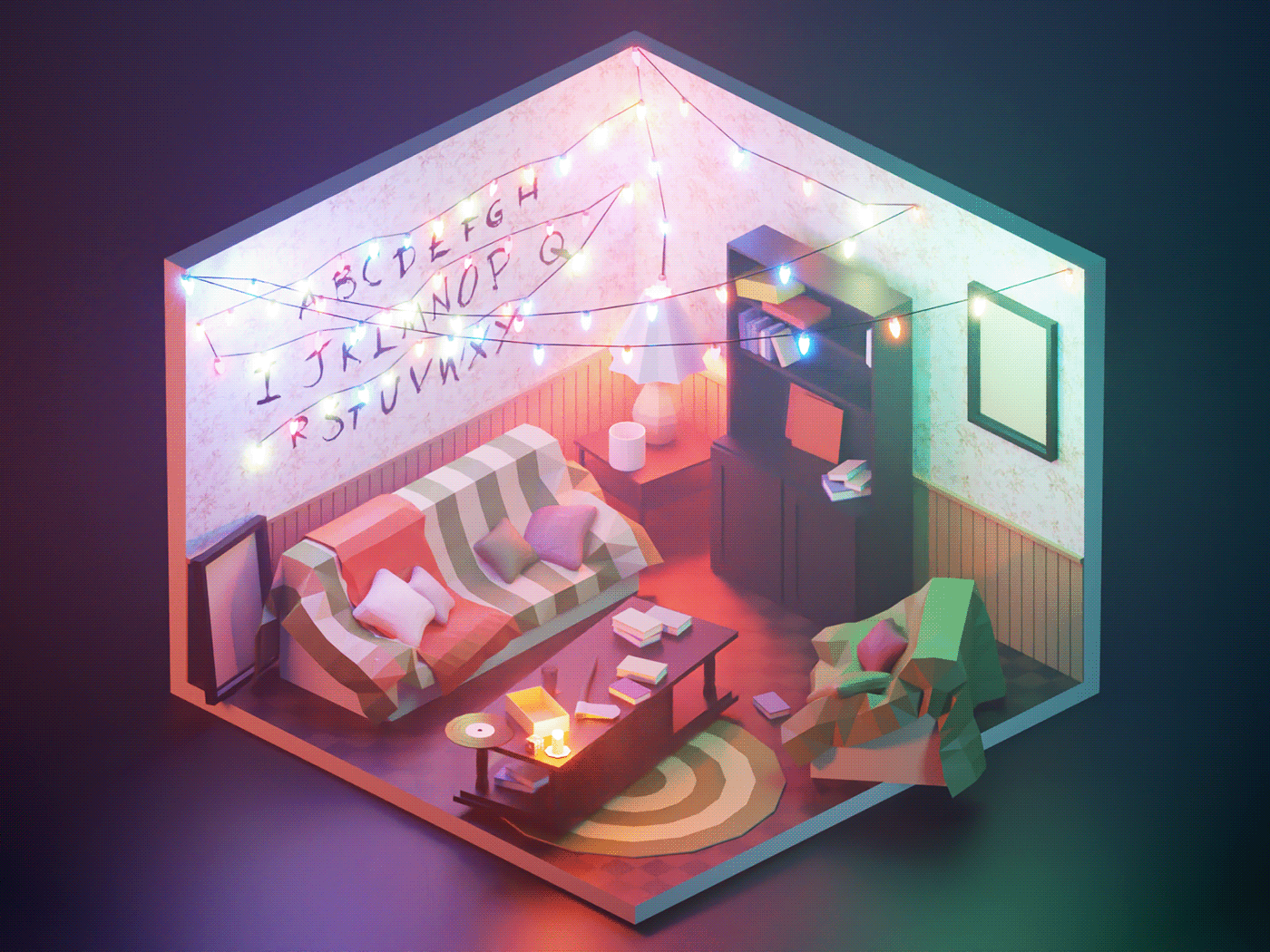 3D blender blender3d Diorama fanart ILLUSTRATION  Isometric Low Poly movie Render