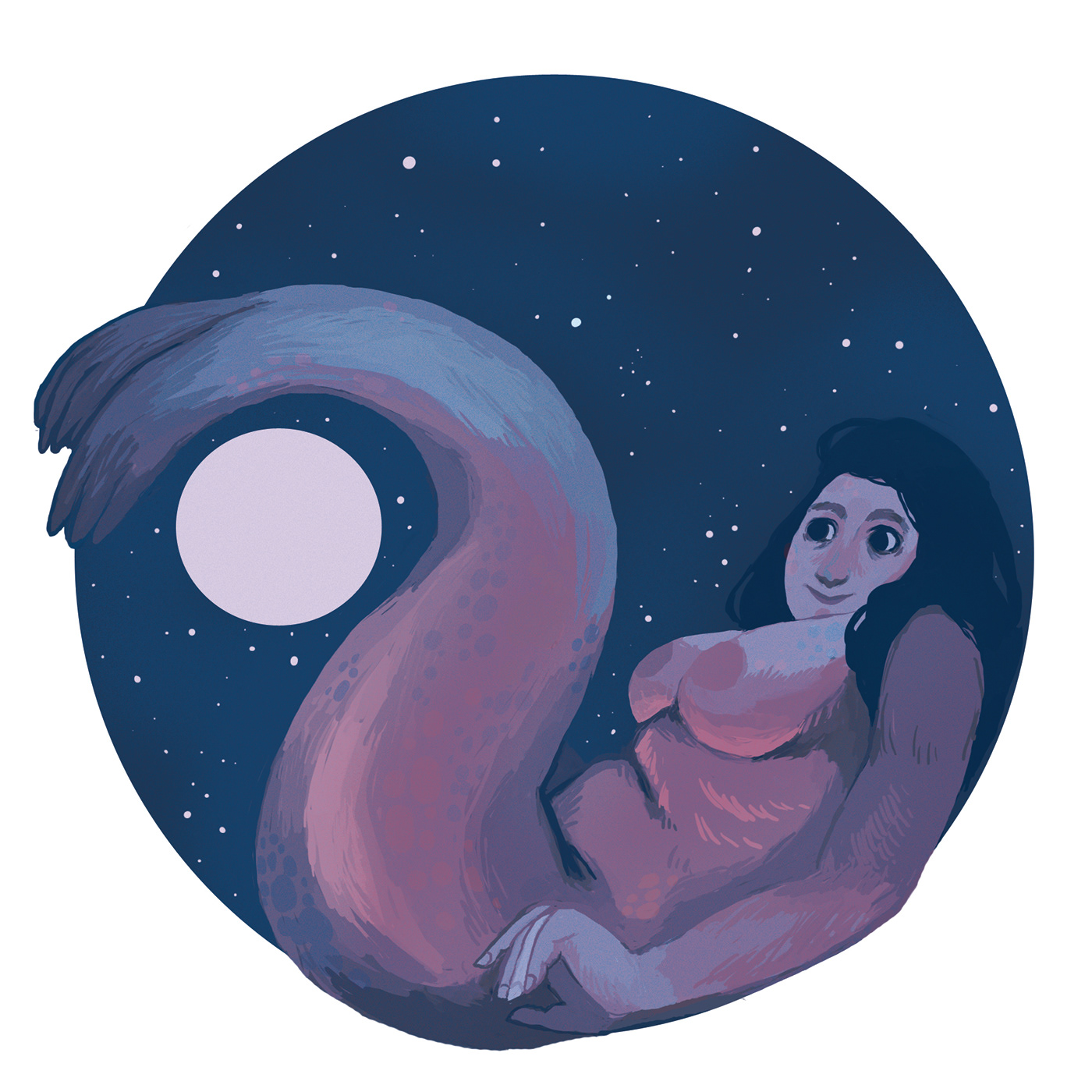 folktale spotillustration Selkie LaLlorona vancouverartist visualstory ghost sealwoman river moonlight