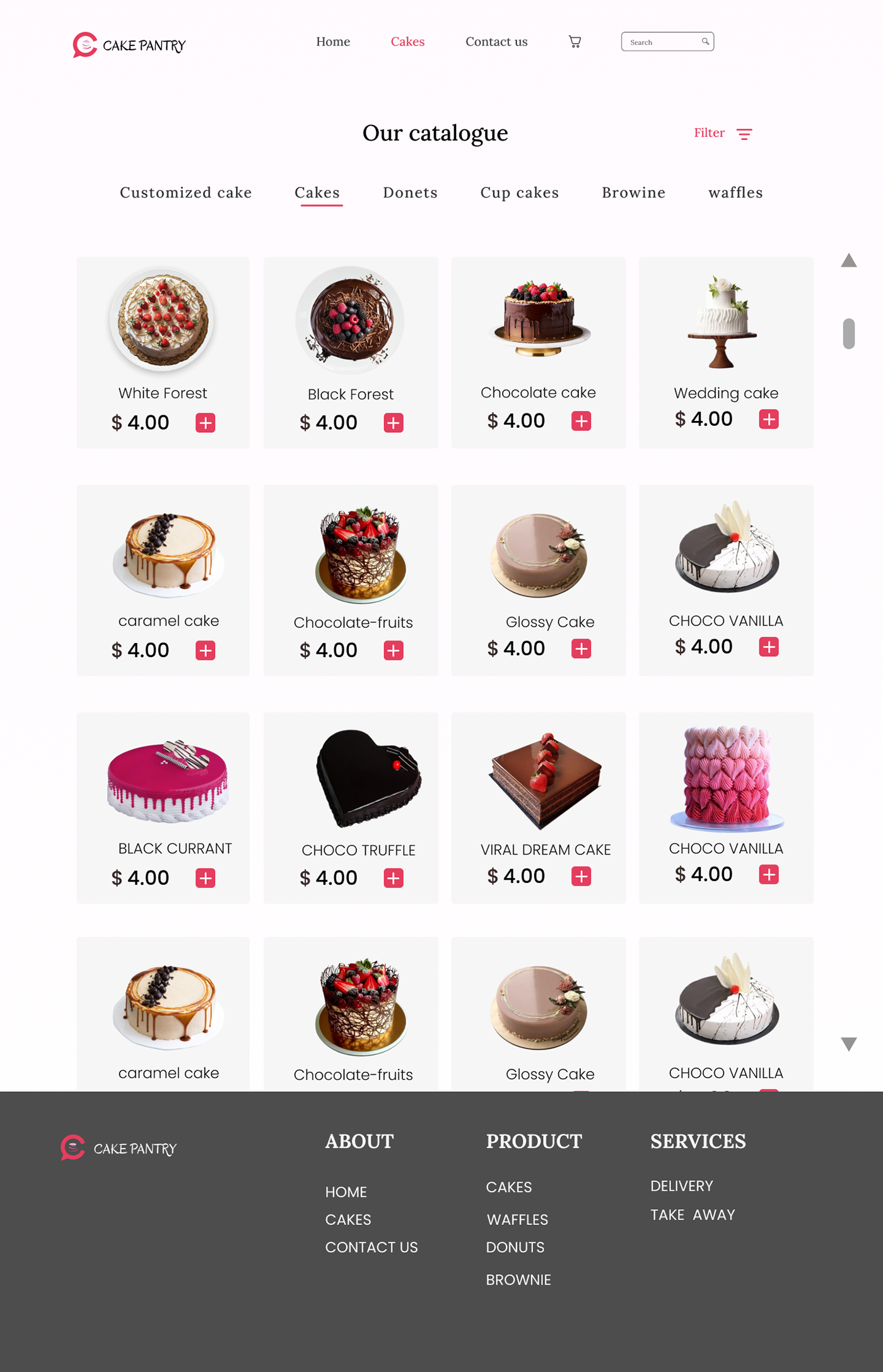 birthday cake ui design Web Website Design ui and ux design